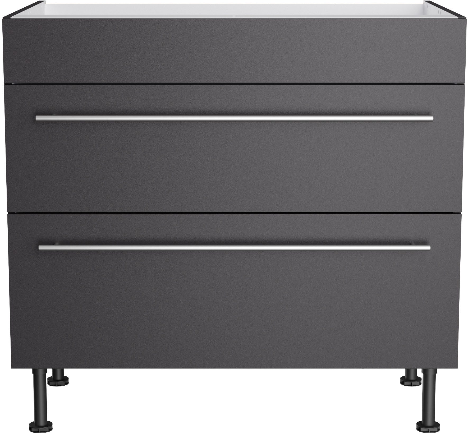KOCHSTATION Kochfeldumbauschrank KS-Bern2 Breite 90 cm, Kochfeldumbauschrank, 2 Auszügen, 1 feste Blende