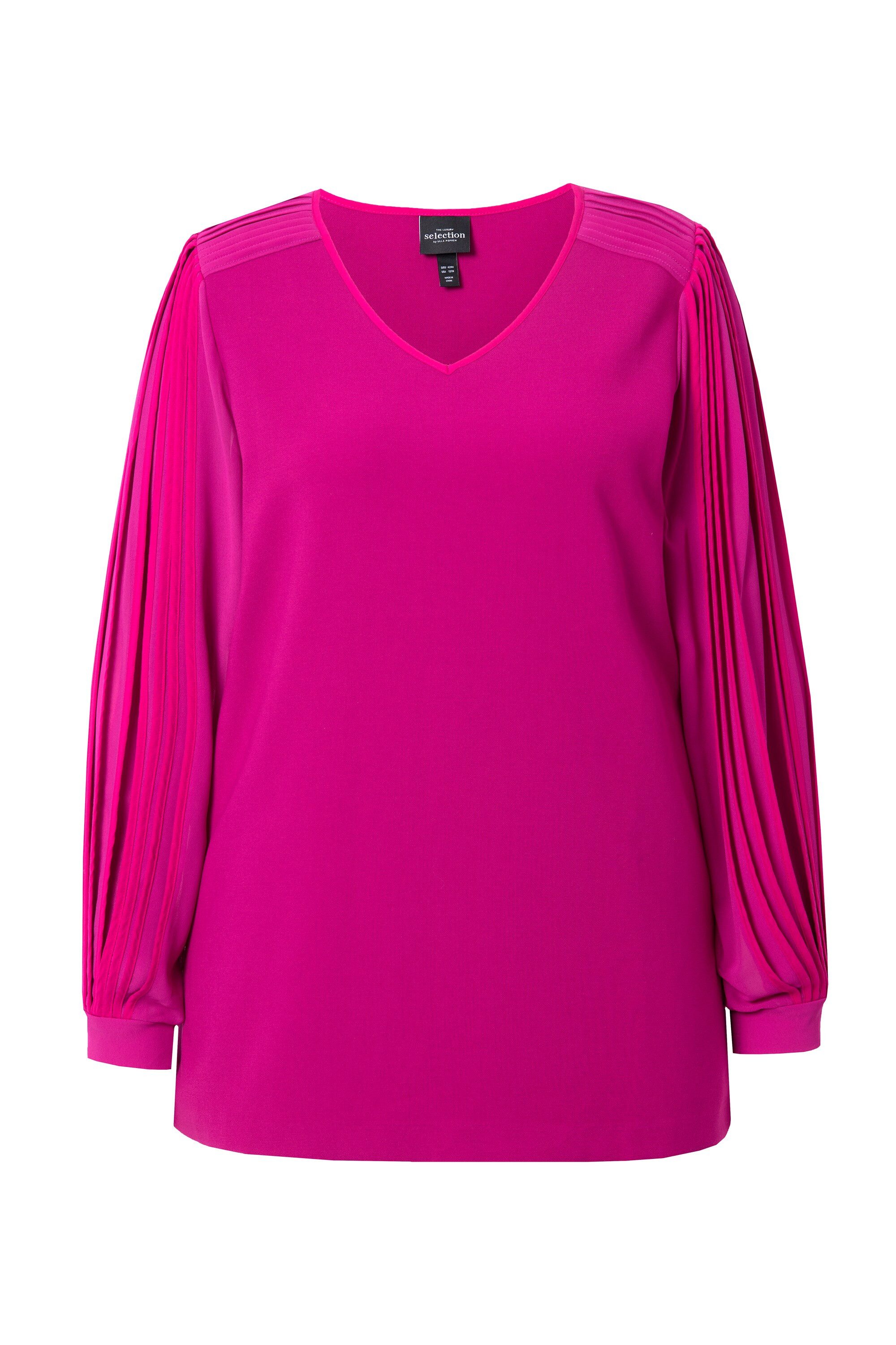 Ulla Popken Tunika Tunika A-Linie Chiffon-Langarm günstig online kaufen