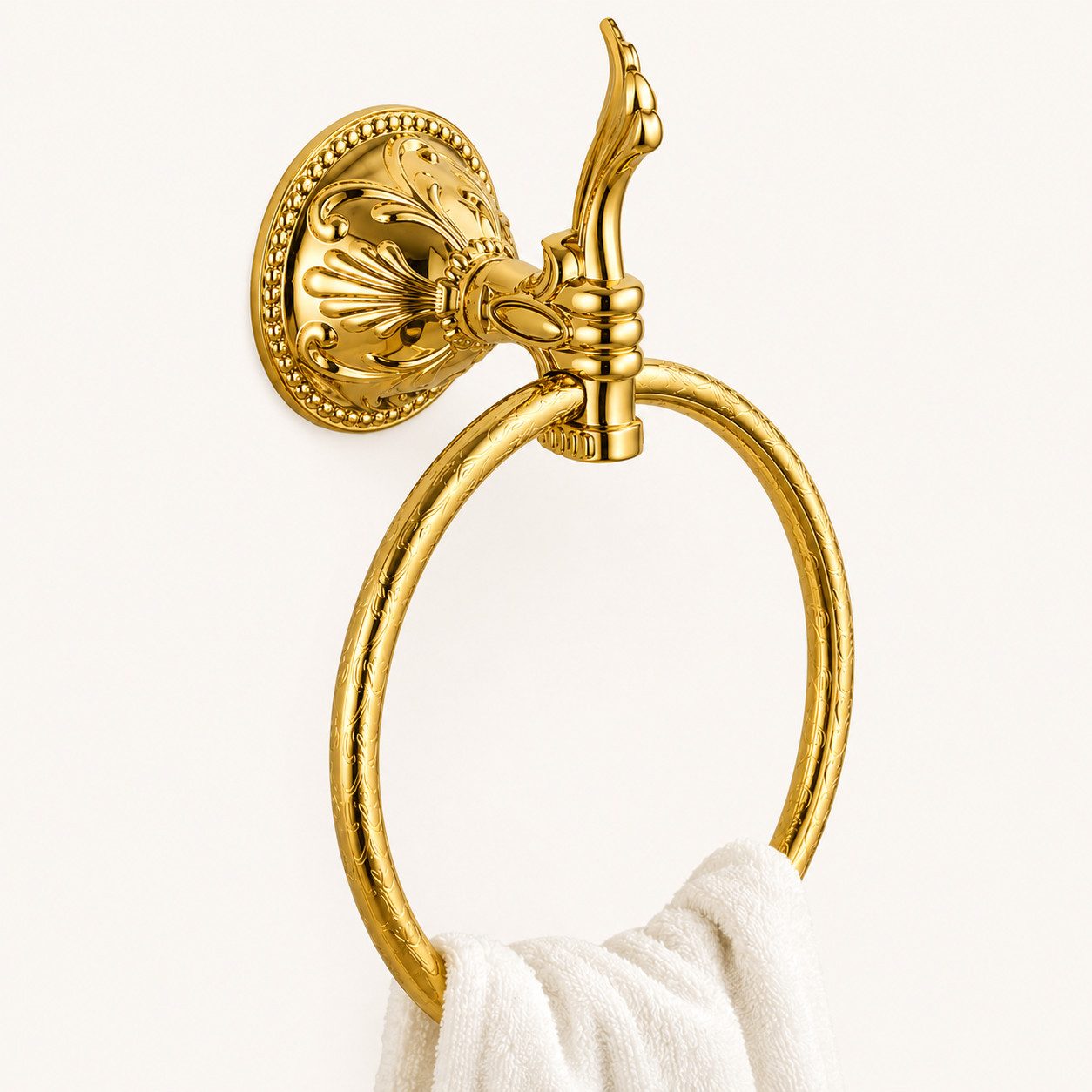 Belle Arti Handtuchhalter Luxus Handtuchhalter Handtuchring Handtuchstange Badaccessoire Messing, Badetuchhalter Badetuchaufhänger Badetuchhaken gold poliert rostfrei