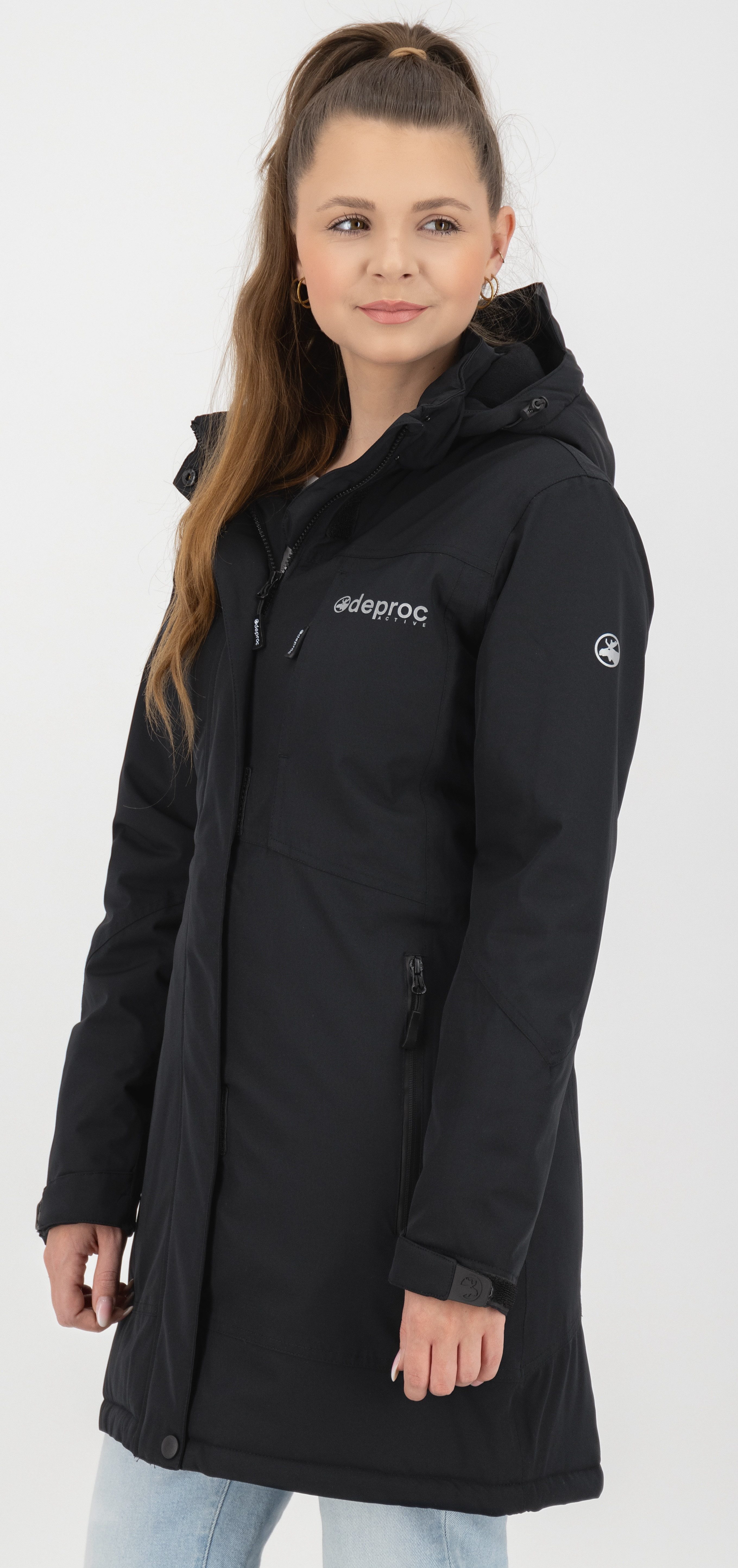 DEPROC Active Langjacke MONTREAL LONG WMN OS Übergangsjacke Kurzmantel Softshellmantel auch in großen Größen erhältlich
