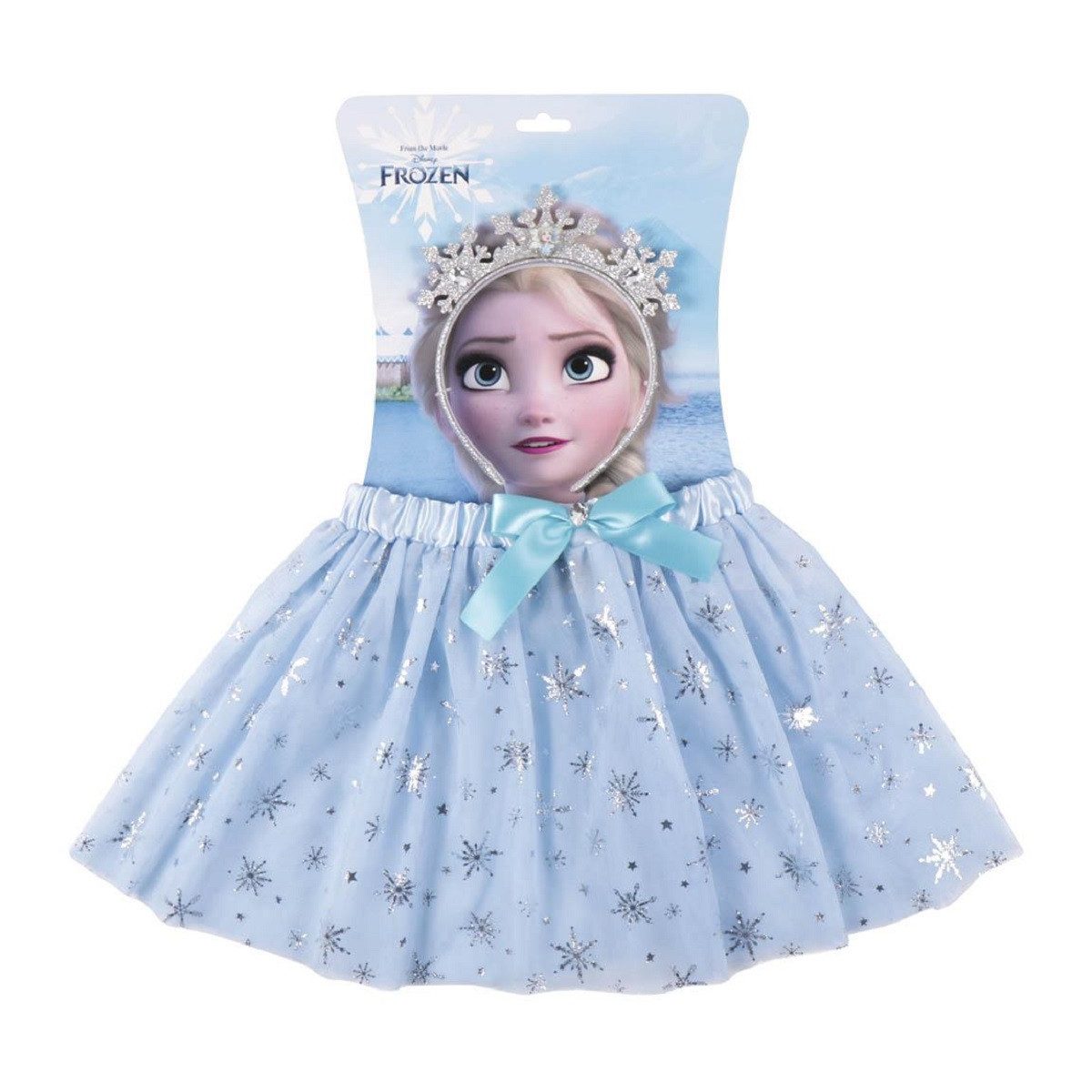 Disney Frozen Echthaar-Extension Tutu mit Krone 2 Tlg.- Kostüm zubehör für Kinder