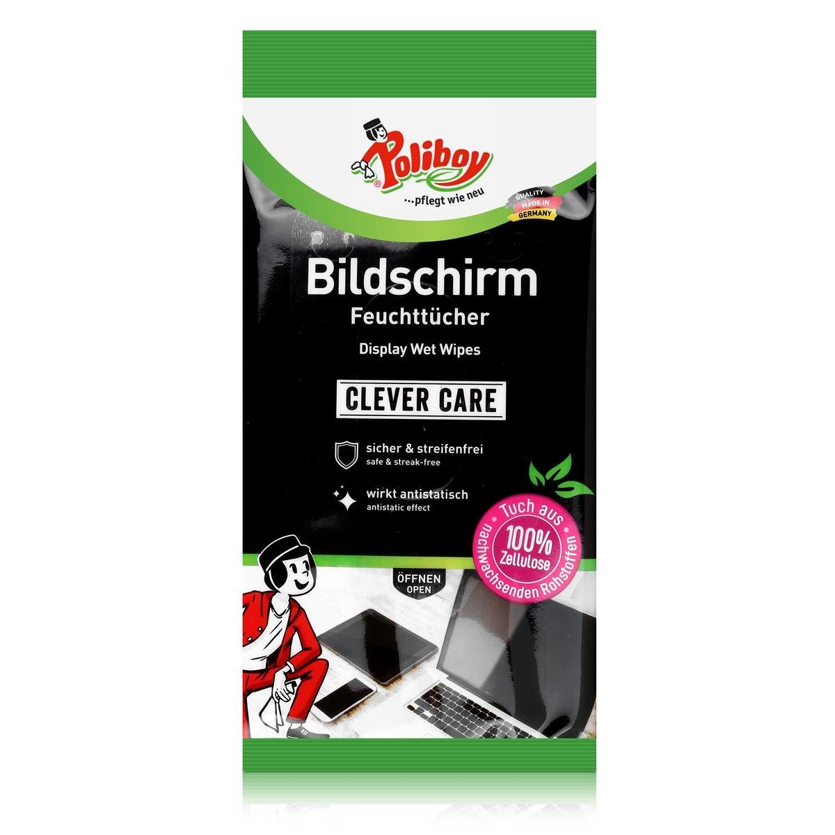 poliboy Poliboy Bildschirm Tücher 30 Tüche - Ideal für Notebook (1er Pac Reinigungstücher