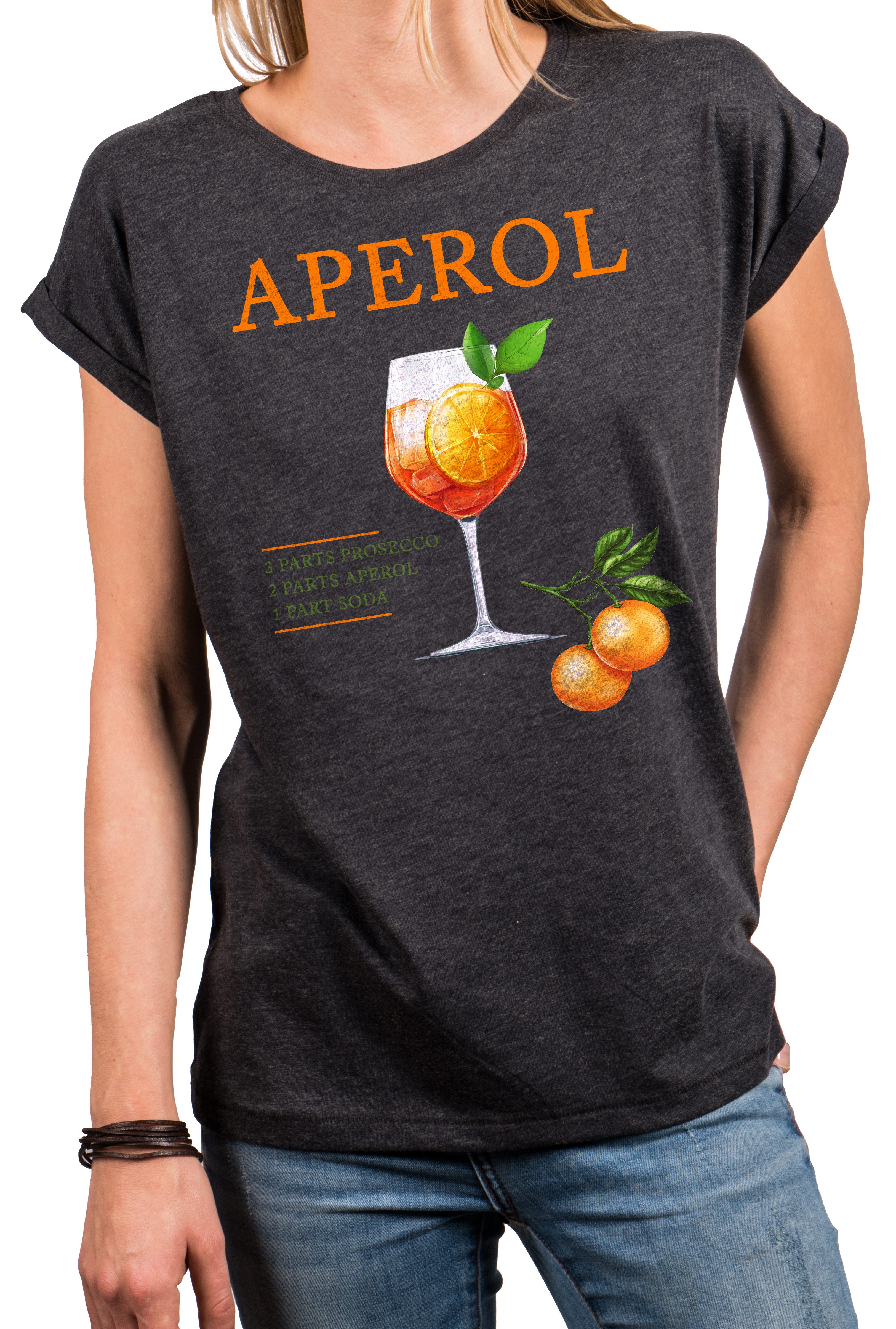 MAKAYA Print-Shirt Damen mit Orangen Motiv günstig online kaufen