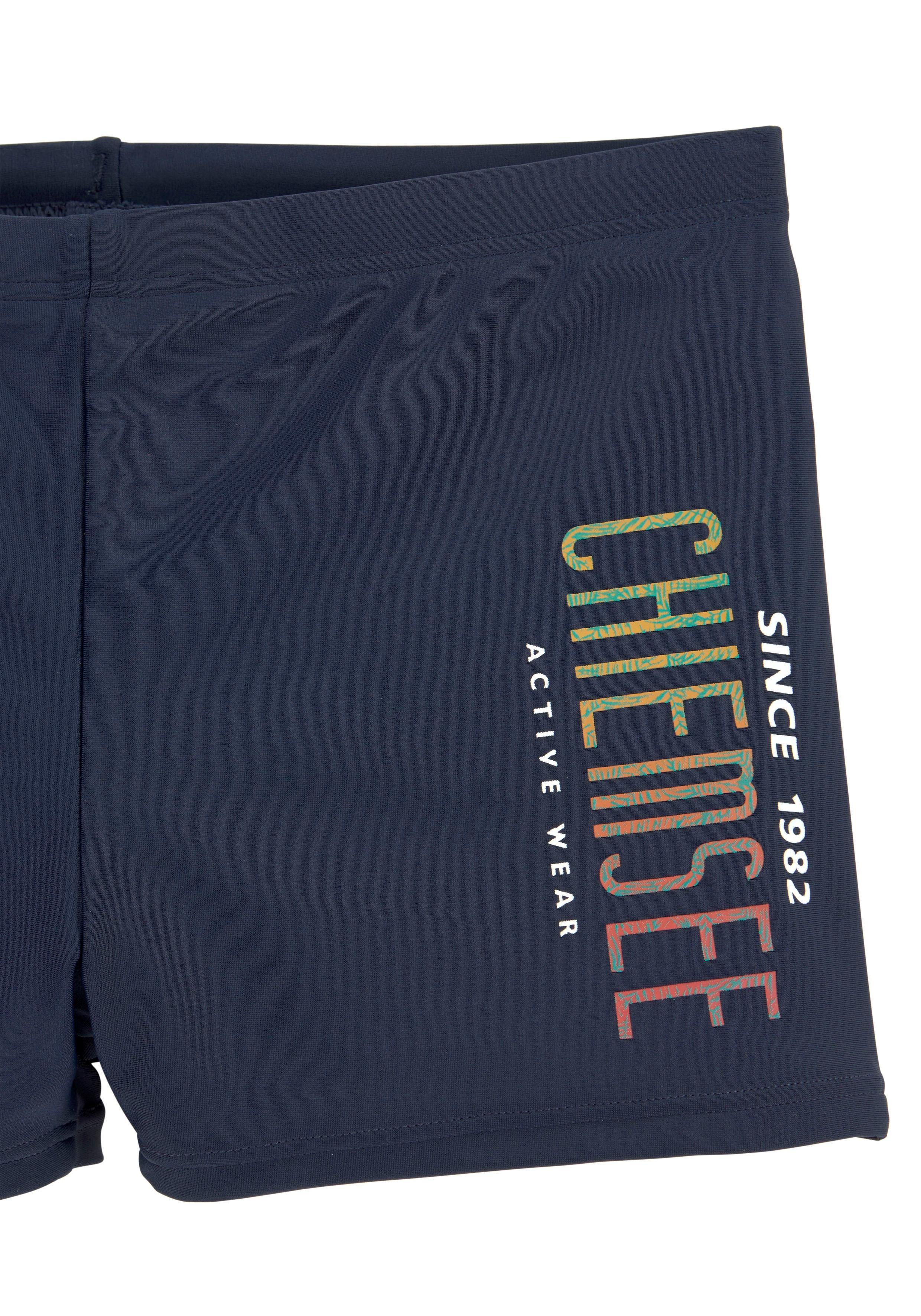 Chiemsee Boxer-Badehose mit Logodruck marine