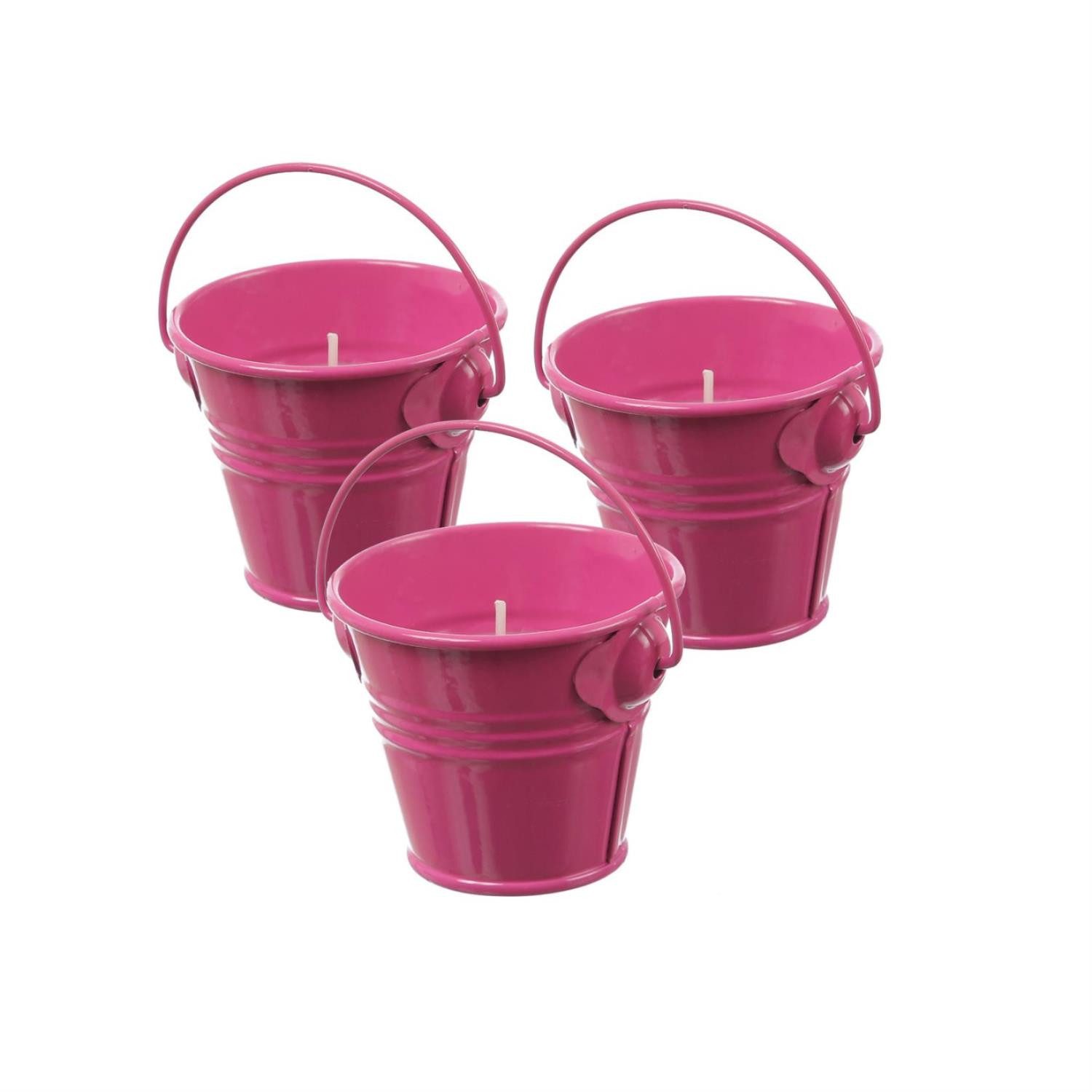 MARELIDA LED-Kerze Duftkerzen Citronella Garten Balkon Outdoorkerzen im Metalleimer 3St. (3-tlg)