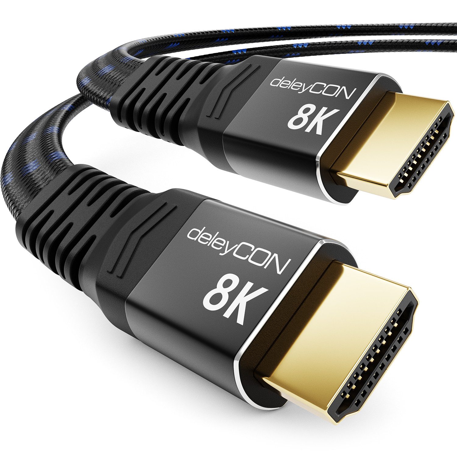 deleyCON 7,5m 8K UHD HDMI 2.1 Flachkabel HDR ARC Dolby 48Gbit/s 8K@60Hz HDMI-Kabel