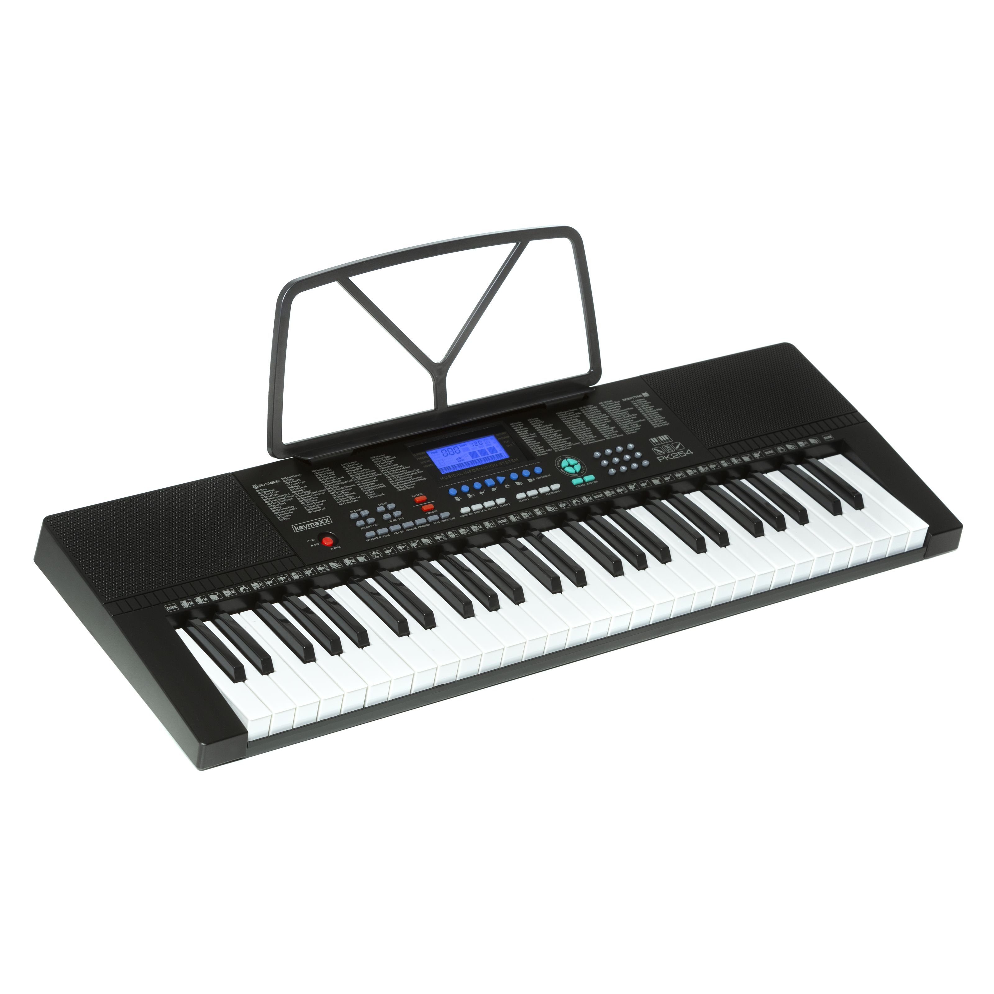 keymaXX Home-Keyboard (Kinder Keyboard mit 54 Tasten Mikrofon Notenhalter Effekte Aufnahme- und Lern-Funktion und 30 Demo Songs Keyboard lernen für Anfänger und Kinder schwarz PK 254, Keyboards, Home Keyboards), Kinder Keyboard, Keyboard lernen, Anfänger Keyboard