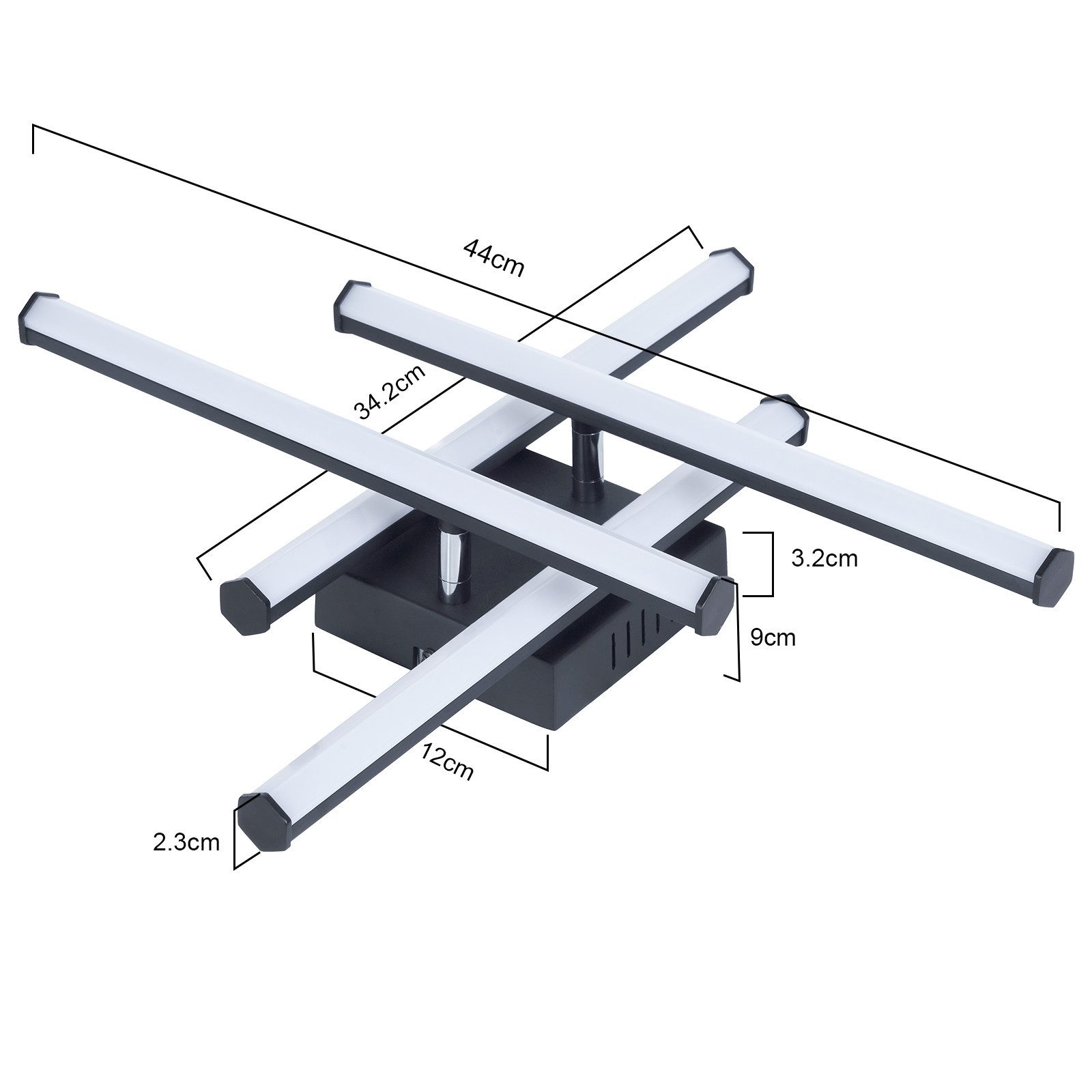 ZMH LED Deckenleuchte Wohnzimmer Schwarz Modern Wadnleuchte Innen 3000K für günstig online kaufen