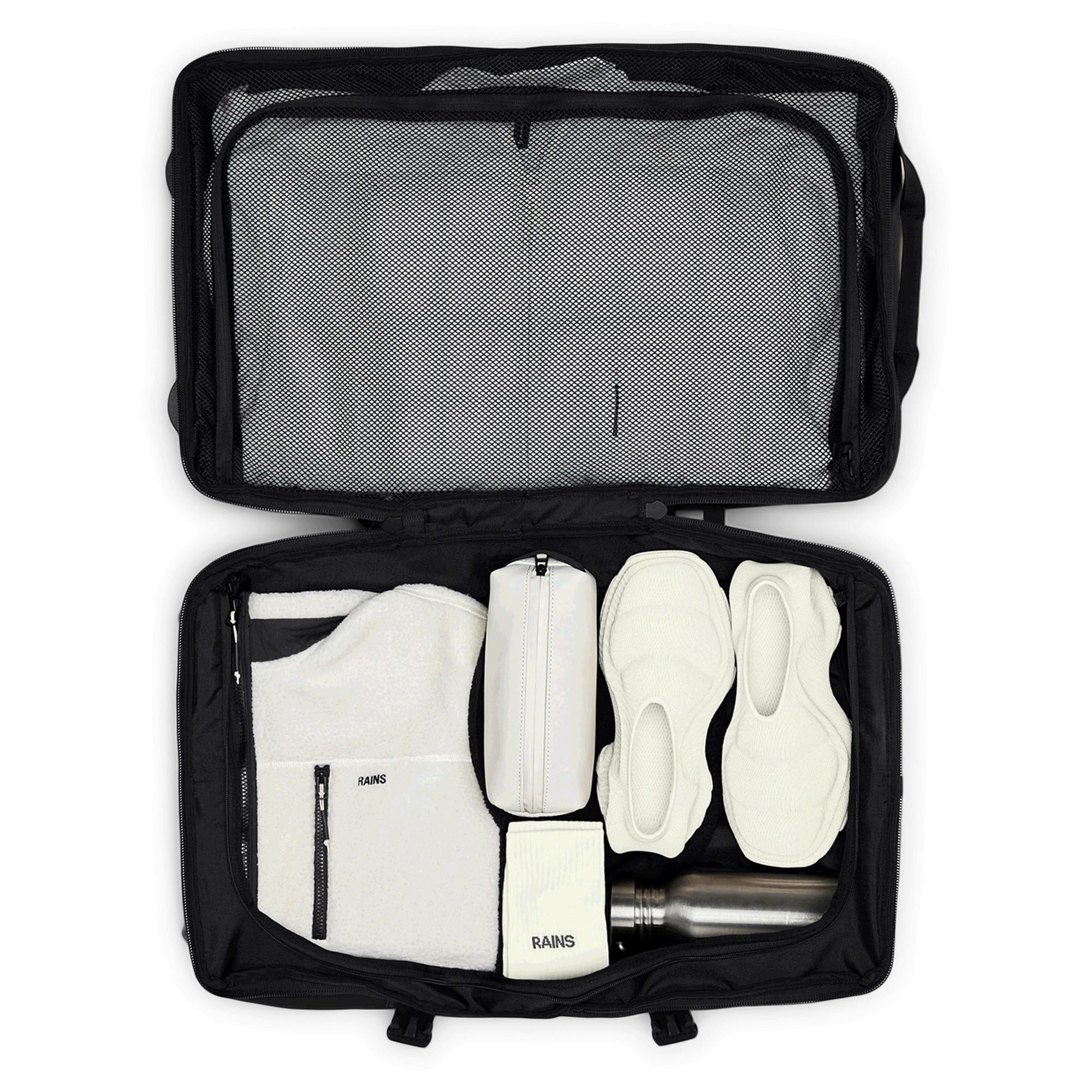 Rains Reisetasche Texel Checkin Bag W3 - Rollenreisetasche 64 cm (black)