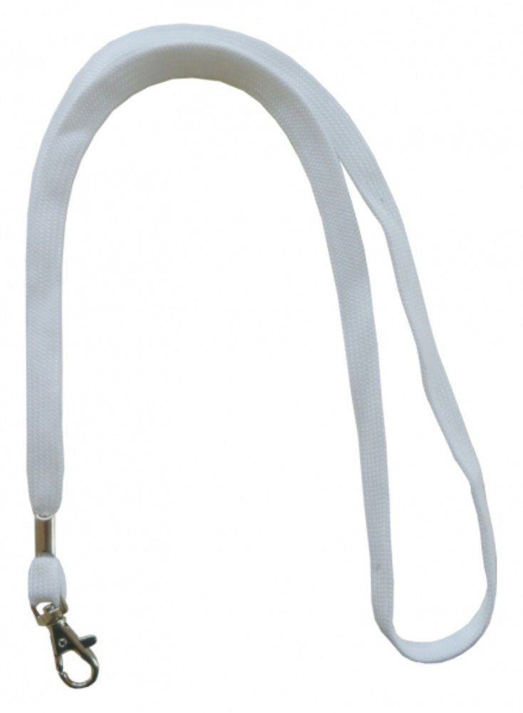Kranholdt Schlüsselanhänger Umhängeband / Lanyards (100-tlg), mit drehbaren Karabinerhaken Weiß