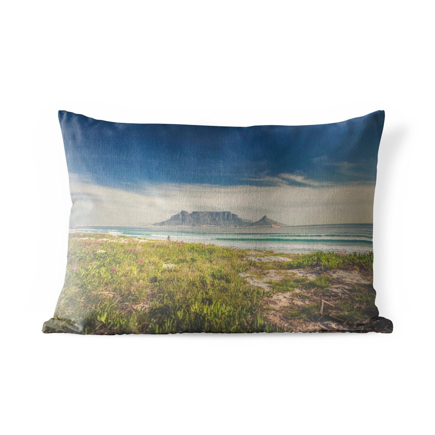 Polyester, Dekokissenbezug, in Tafelberg über Outdoor-Dekorationskissen, und Schöne Südafrika, dem Meer MuchoWow Wolken Dekokissen dem Kissenhülle