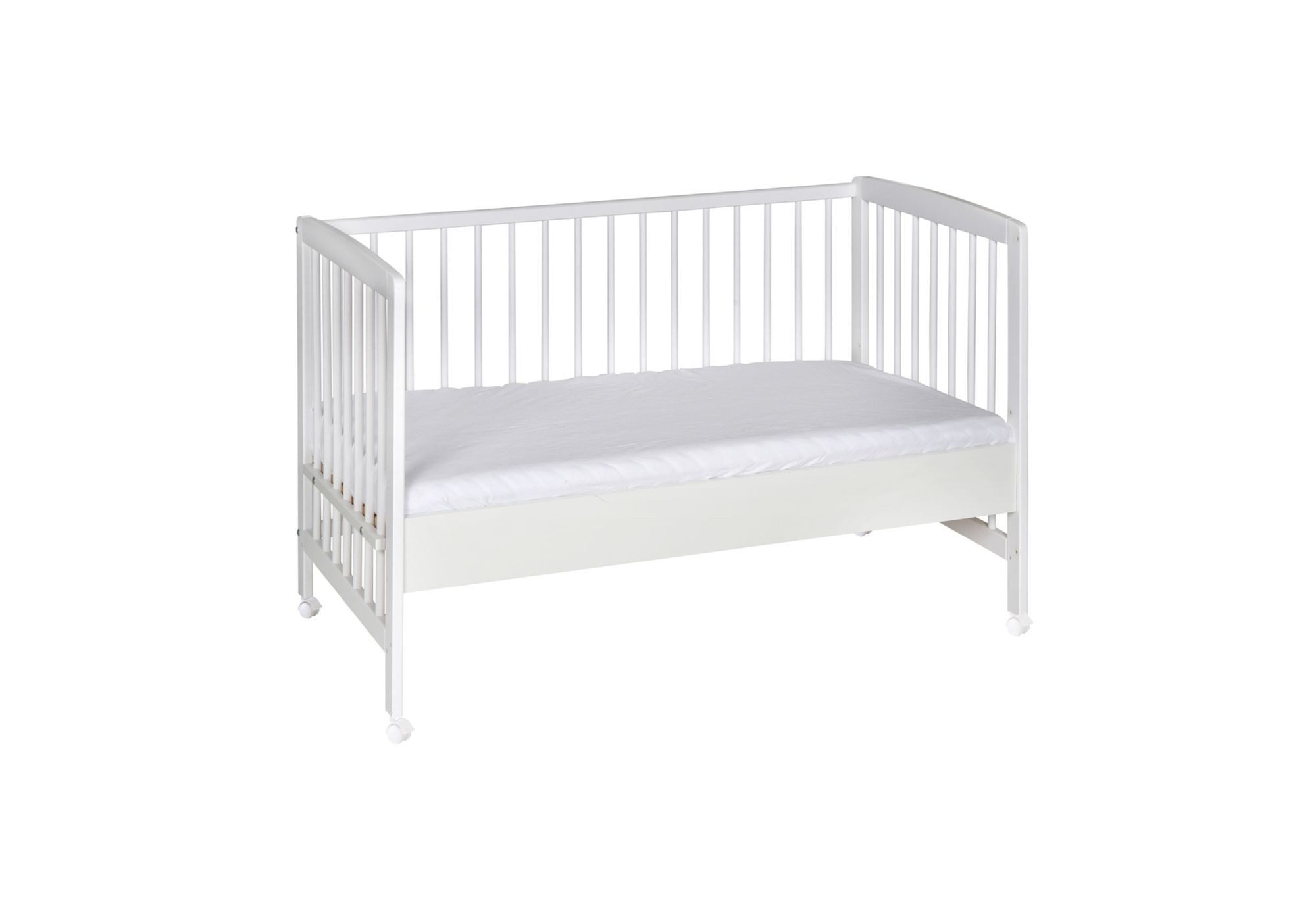 Schardt Beistellbett Beistellbett Micky natur 60x120 cm mit Rollen, stufenlos höhenverstellbar, herausnehmbare Schlupfstäbe