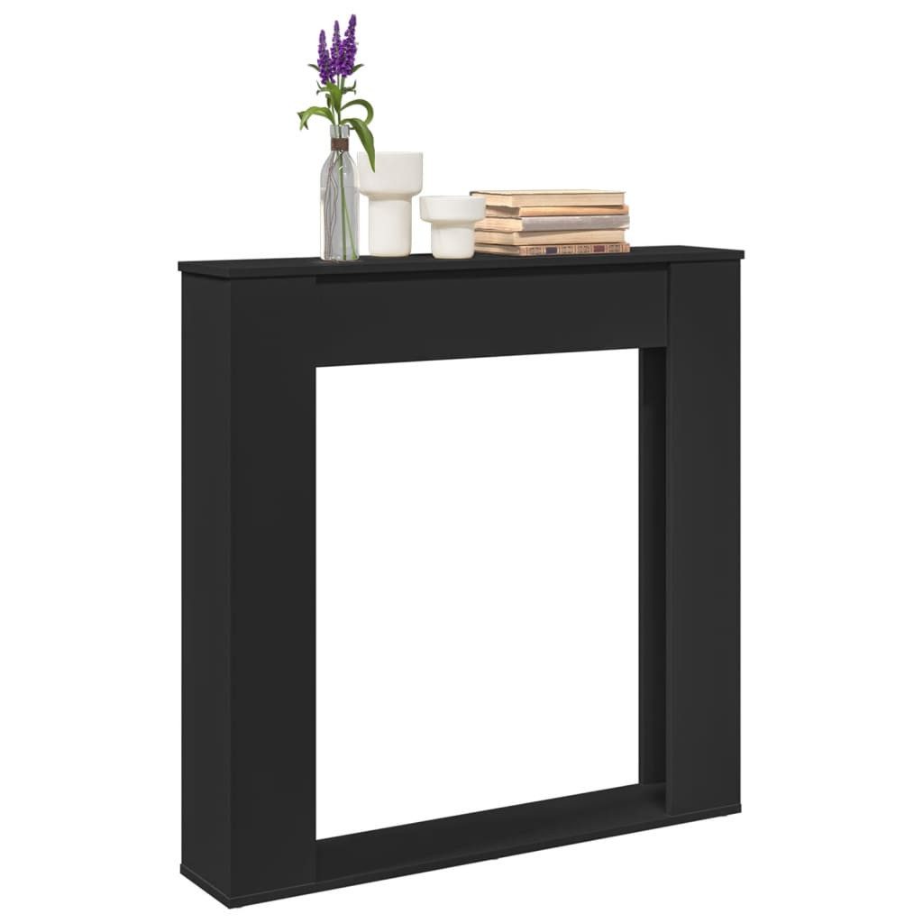vidaXL Dekokamin, Kaminumrandung Schwarz 100x20x100 cm Holzwerkstoff
