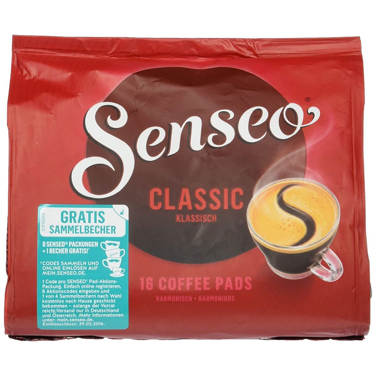 Senseo Kaffee, Senseo Kaffeepads mittelstark gerösteter Arabica Classic 110g