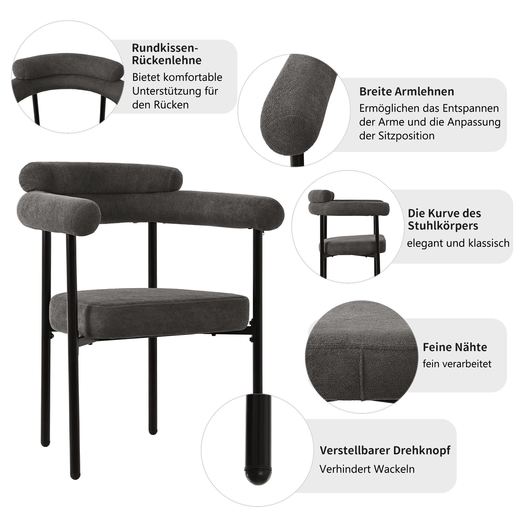 Tongtong Essgruppe moderner Küchentisch Set, MDF günstig online kaufen