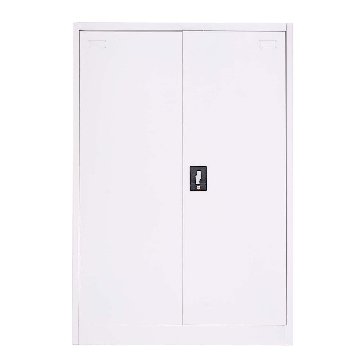MCW Aktenschrank MCW-H17 Abschließbar, Türen | Regalböden, zwei weiß weiß verstellbare