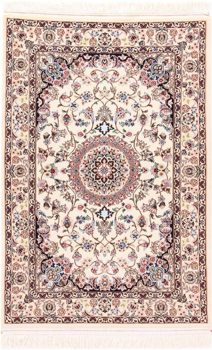 Orientteppich Isfahan Seidenkette 80x117 Handgeknüpfter Orientteppich, Nain Trading, rechteckig, Höhe: 8 mm