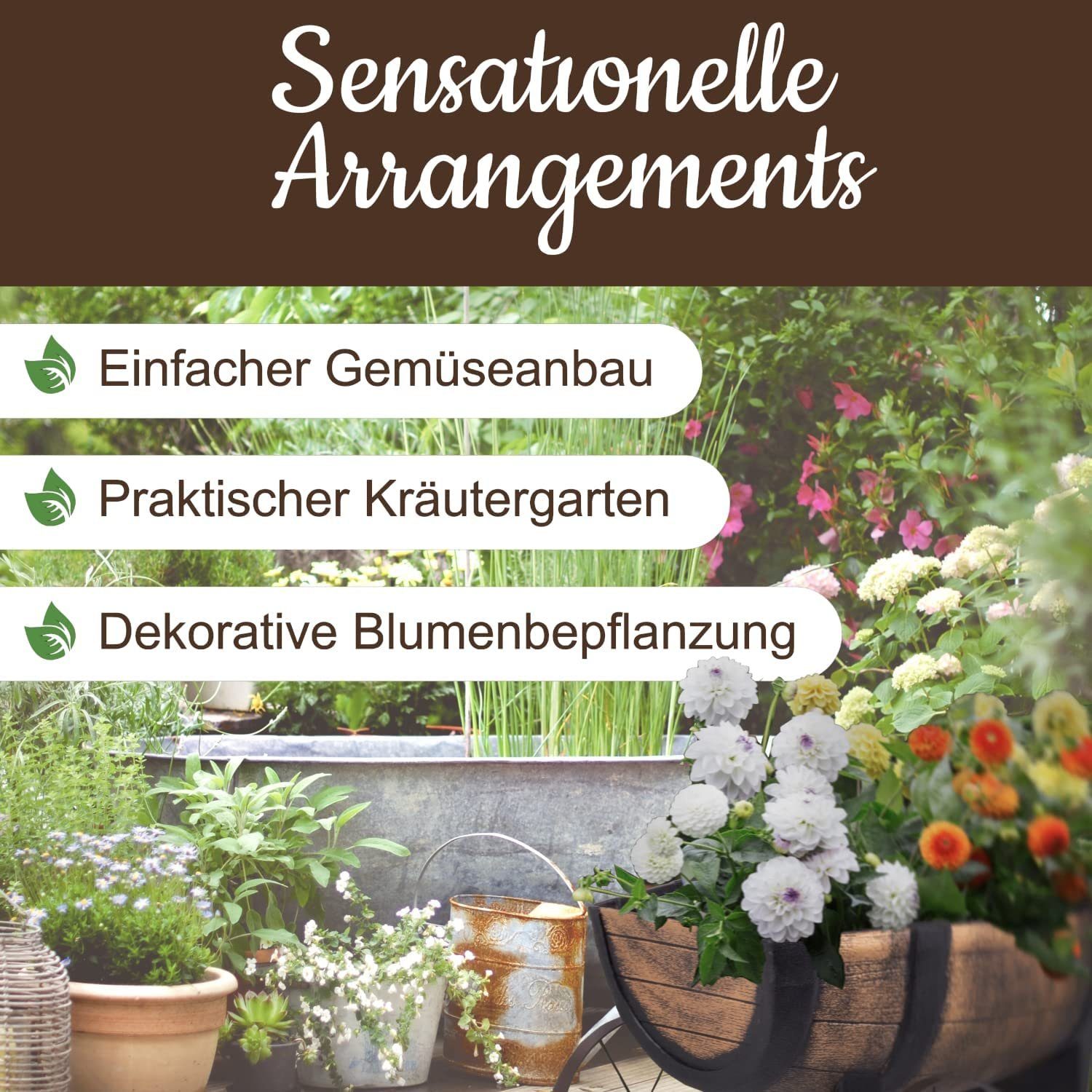 PROREGAL® Blumentopf Pflanzenwagen Whiskyfass, Maße 41x29x19cm, Blumenwagen günstig online kaufen