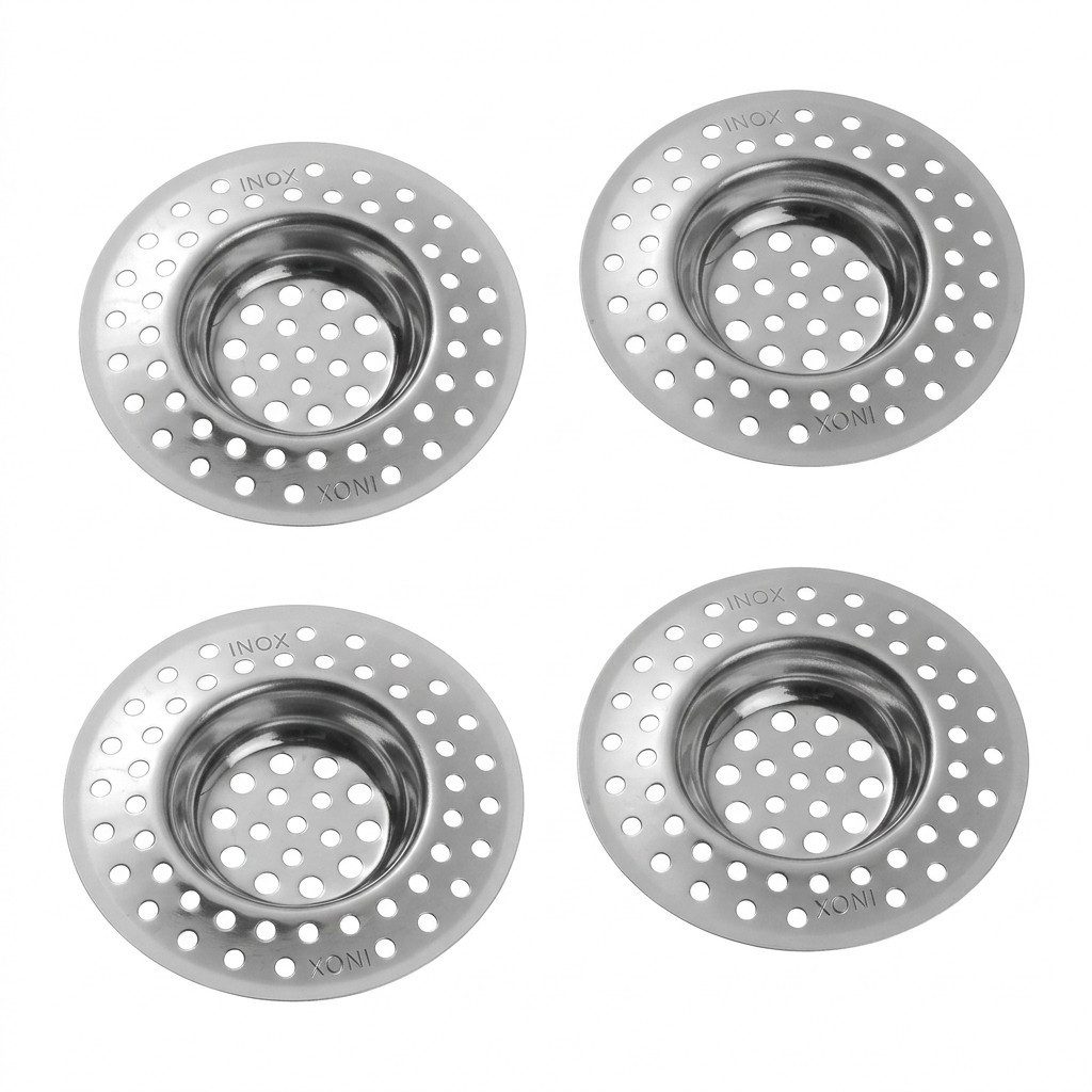 Thiru Abflusssieb - 2er Set - Ø 7 cm - aus Edelstahl - verhindert Verstopfungen, Edelstahl, (4-St)
