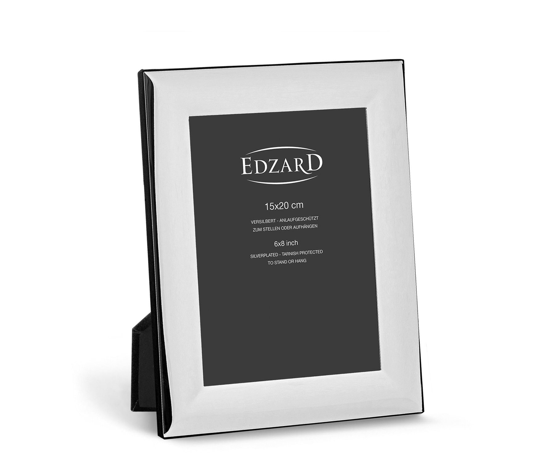 EDZARD Bilderrahmen Gela, versilbert & anlaufgeschützt, 15x20 cm, Fotorahmen inkl. 2 Aufhänger