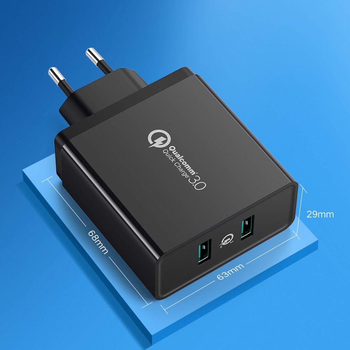 UGREEN Ugreen Wandladegerät 2xUSB-A 36W QC3.0 schwarz (CD161) Schnelllade-Gerät (1-tlg)