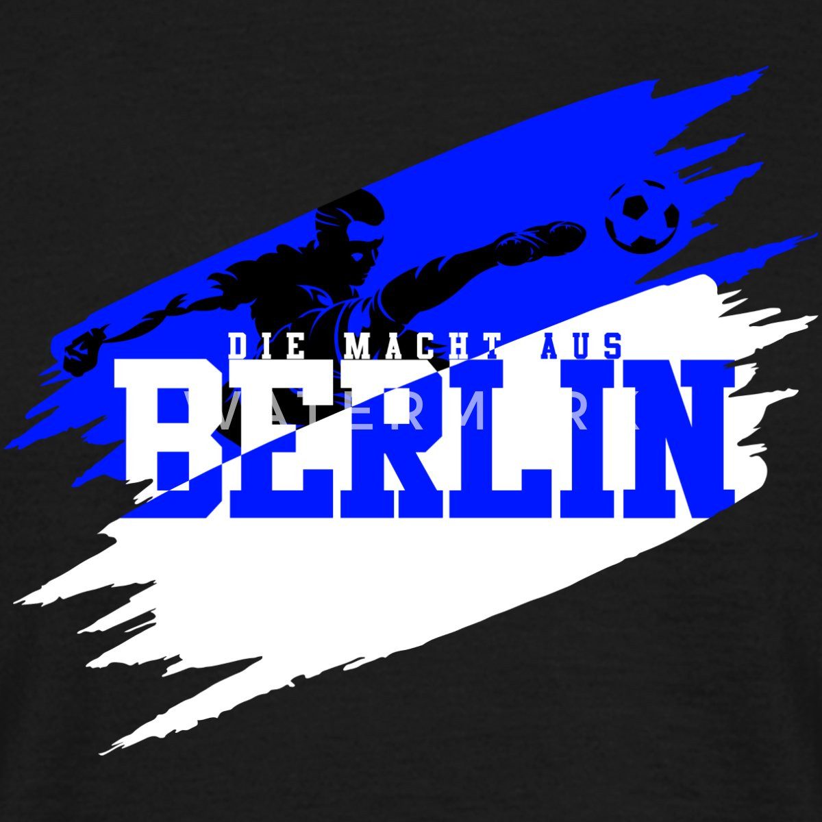 Spreadshirt T-Shirt Die Macht Aus Berlin Blau-Weiß Fußball Fan Männer T-Shi günstig online kaufen