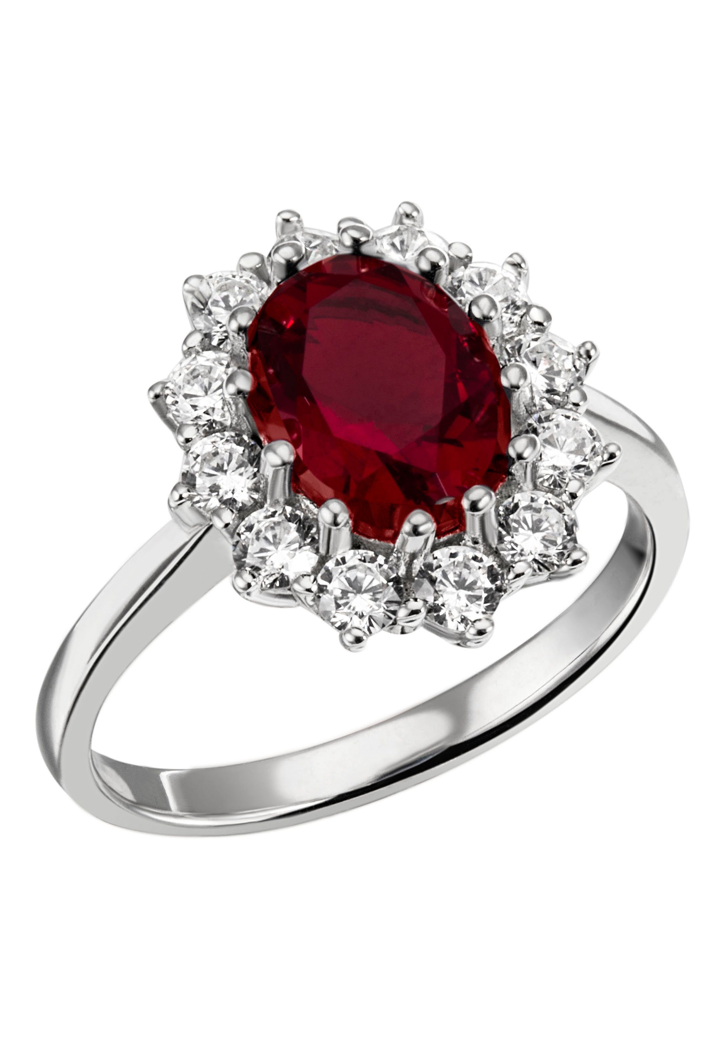 Firetti Fingerring Schmuck Geschenk Silber 925 Damenring Lady D Diana Royal, mit Zirkonia (synth), Glasstein