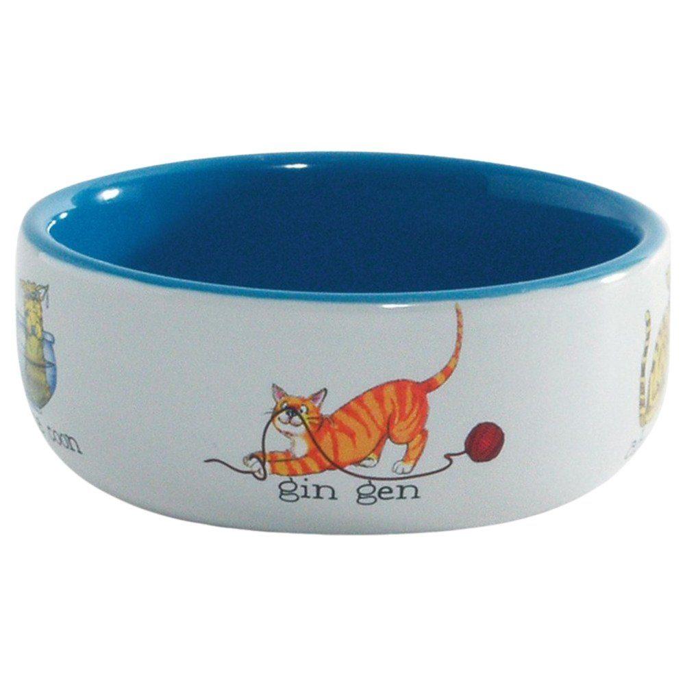 Beeztees Futternapf Katzennapf Porzellan mit Katzenmuster günstig online kaufen