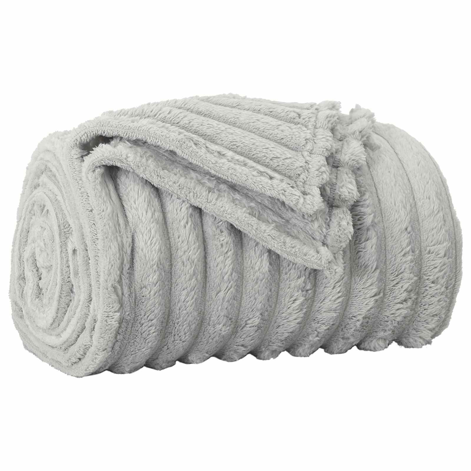 Wohndecke 270 x 240 cm Wohndecke Fleece Grau 270x240 cm Kuscheldecke für Wohnzim, vidaXL