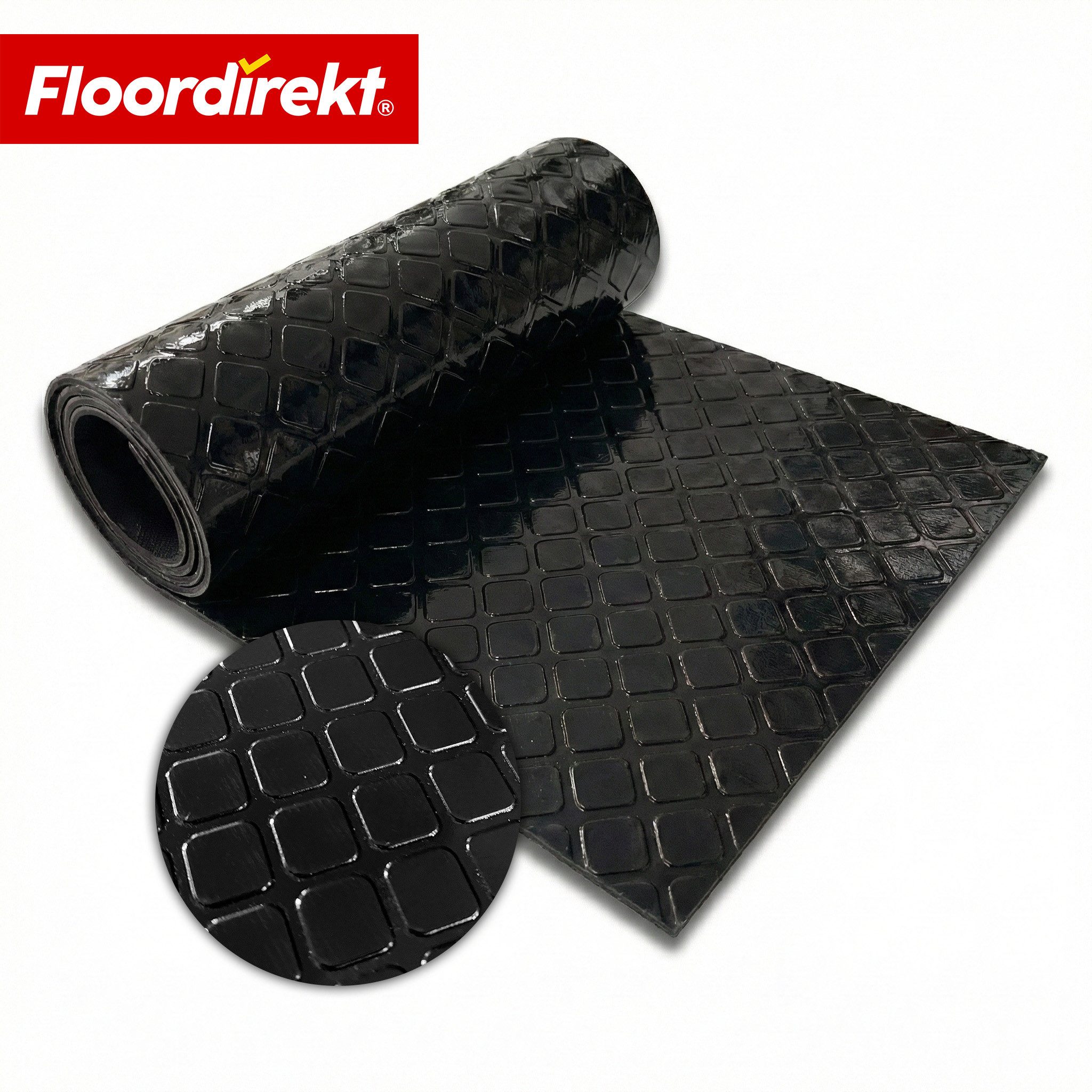 Floordirekt Vinylboden PVC-Bodenbelag Quadrat-Optik Check Quadra 110 cm Breite rutschfest, Abriebarm & langlebig, vielseitig einsetzbar