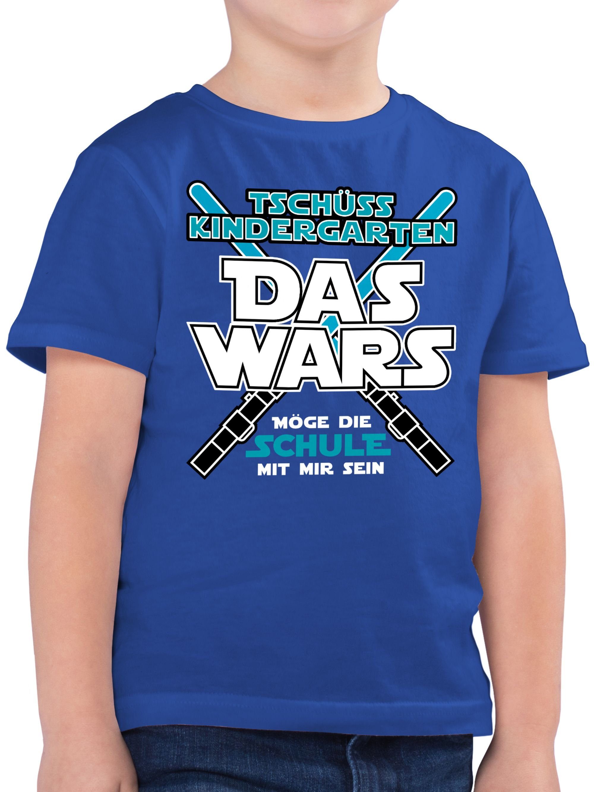 Shirtracer T-Shirt Das Wars Kindergarten Tschüss Kita Einschulung Junge Schulanfang Geschenke 03 Royalblau | 