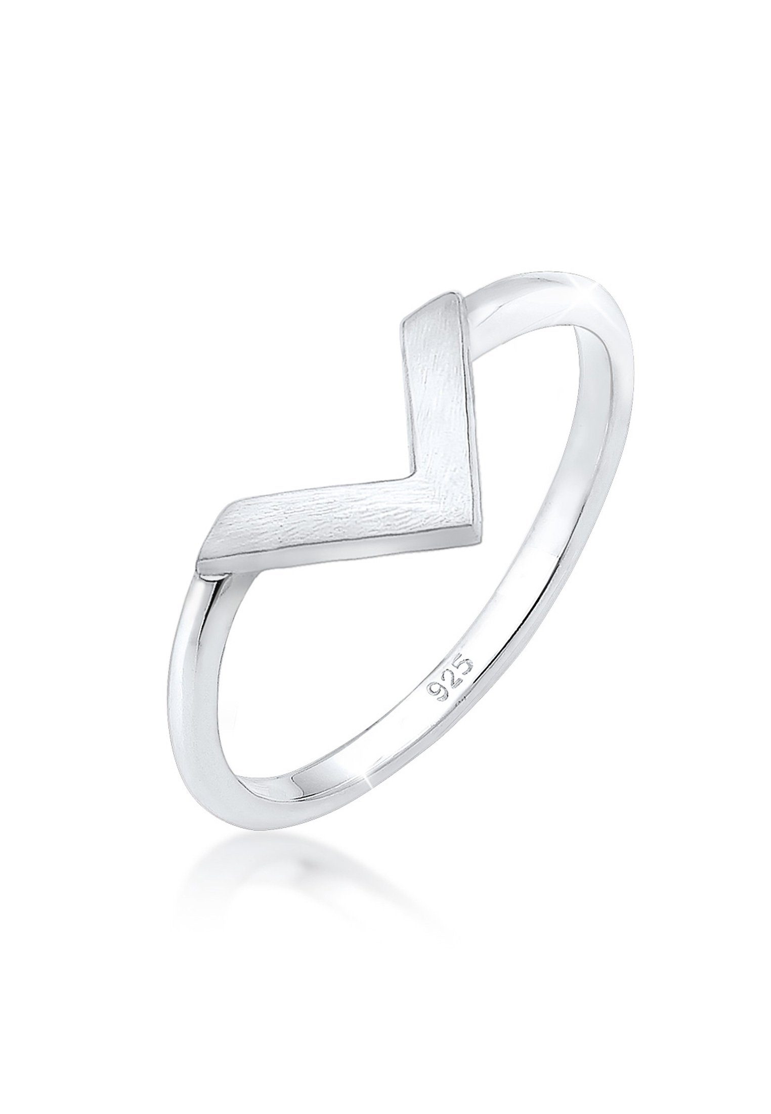 Fingerring V-Form Matt Basic 925 Silber