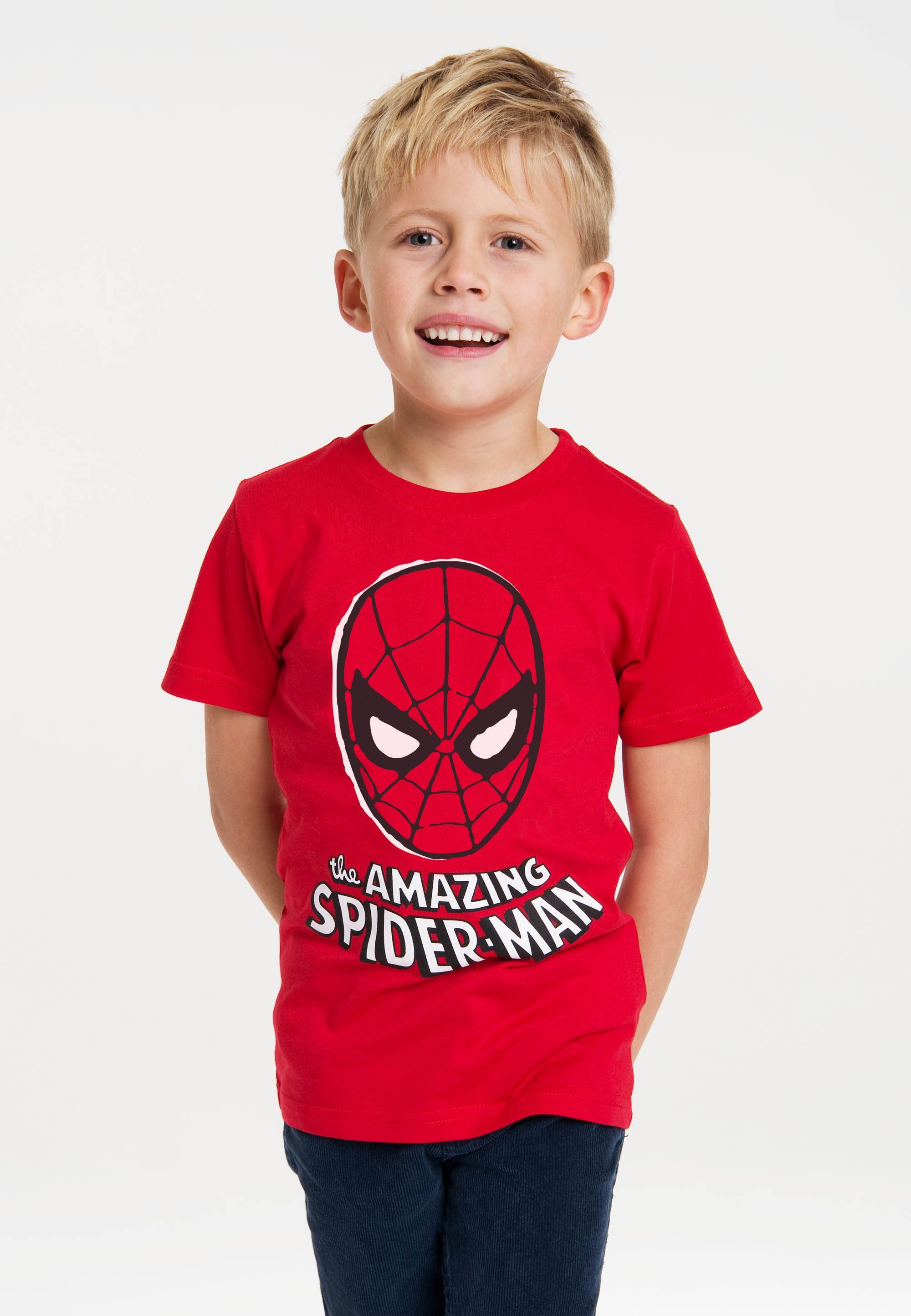LOGOSHIRT T-Shirt Spider-Man Mask mit lizenziertem Print | Spiderman