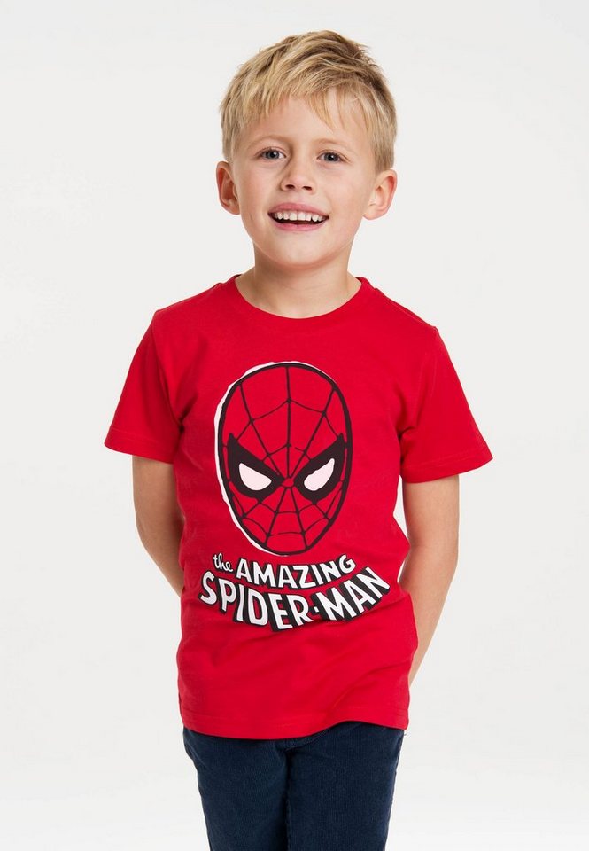 LOGOSHIRT T-Shirt Spider-Man Mask mit lizenziertem Print