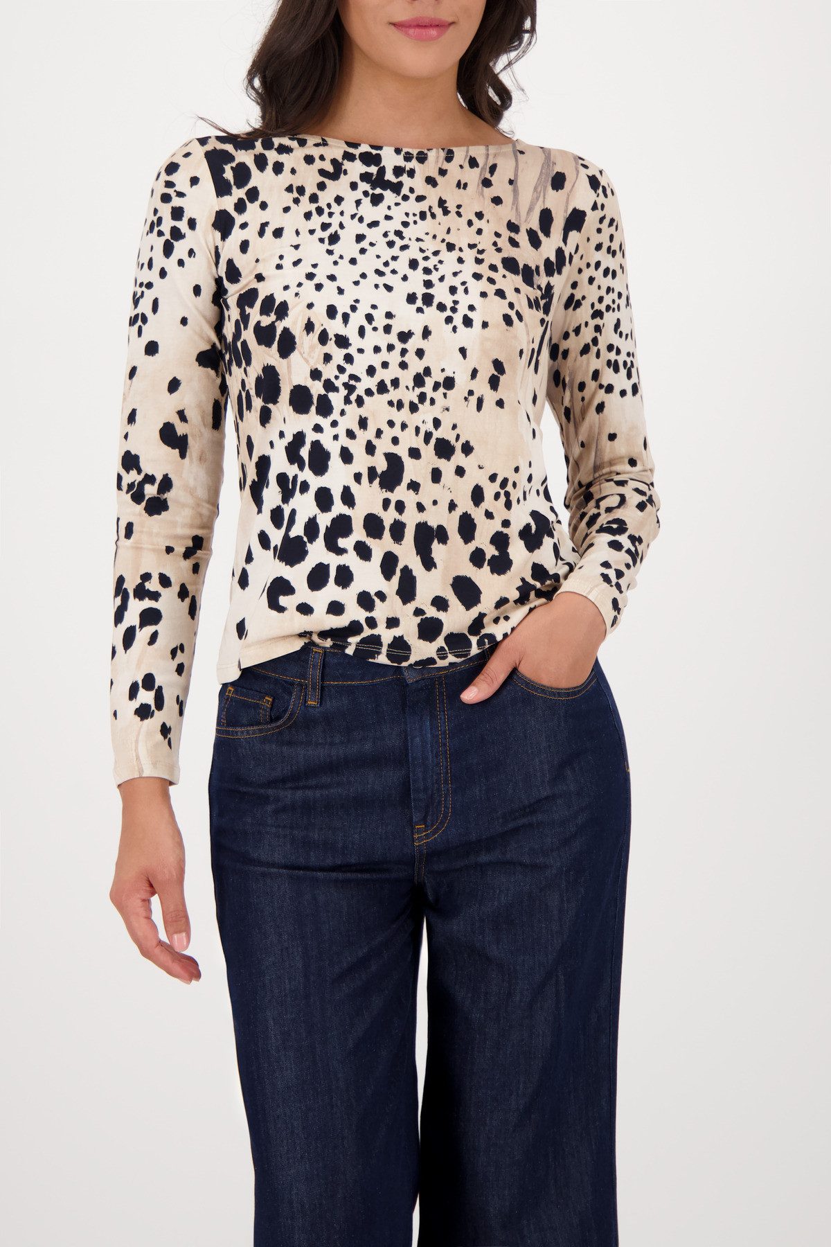 Monari Langarmshirt Shirt Leo allover Regular günstig online kaufen