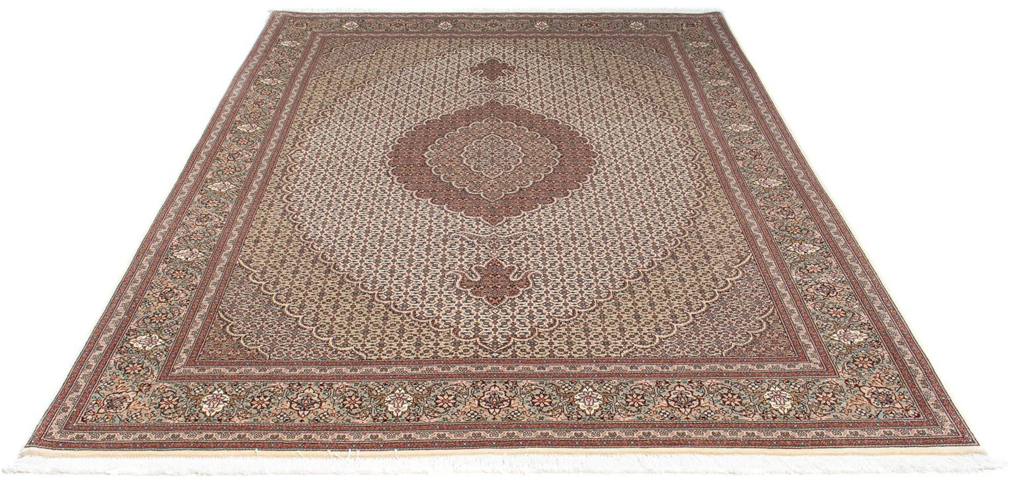 Orientteppich Perser - Täbriz - 237 x 168 cm - hellbraun, morgenland, rechteckig, Höhe: 10 mm, Wohnzimmer, Handgeknüpft, Einzelstück mit Zertifikat