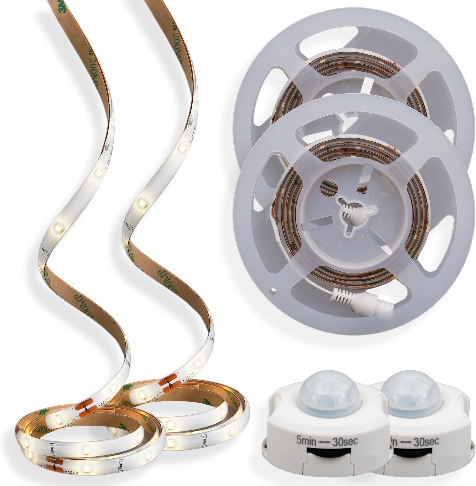 LED Strip Mit Bewegungsmelder – Batteriebetrieben, IP65, Für Innen & Außen, 1-3 M Länge