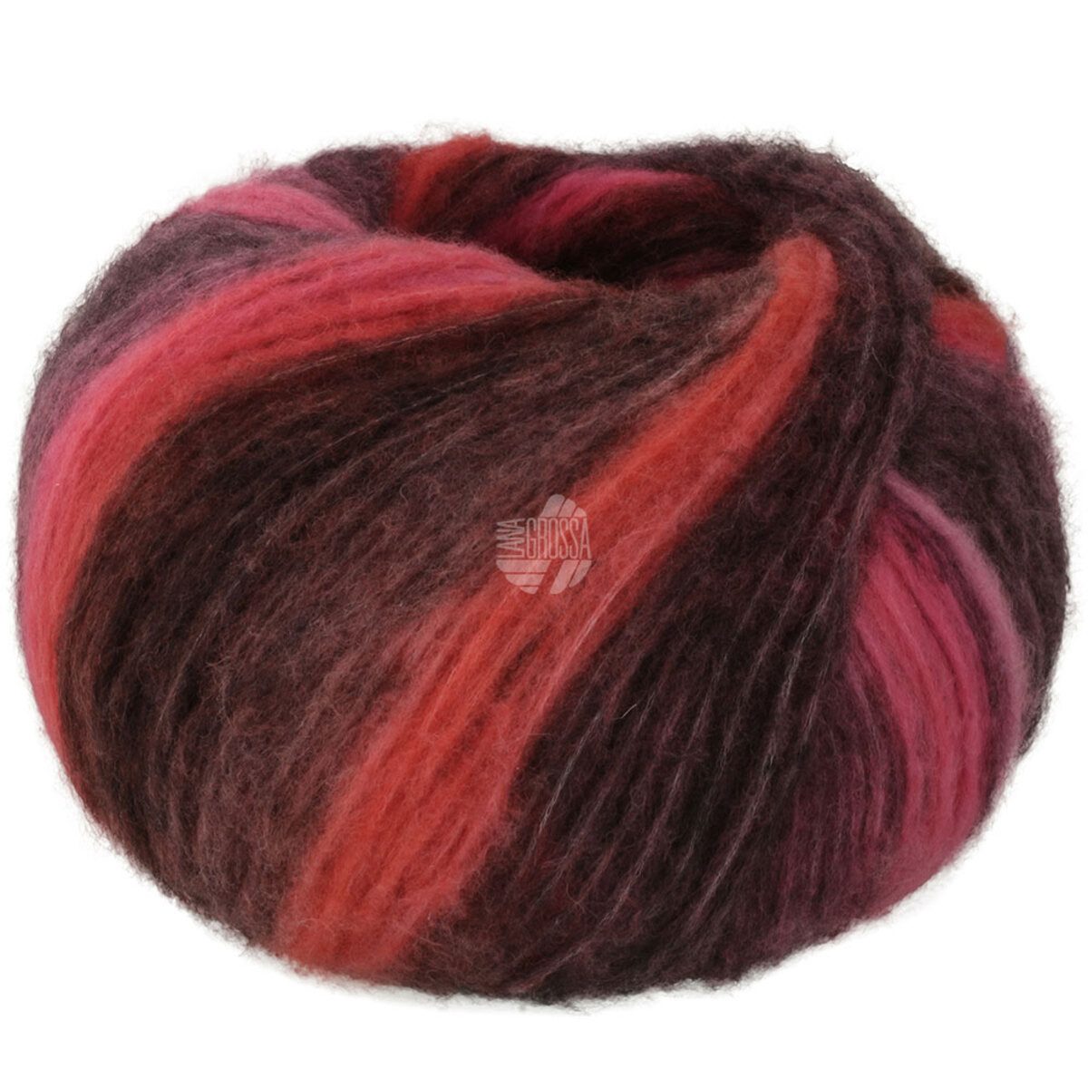 LANA GROSSA Bomba 0002 rosa pink koralle brombeer graurot graurosa dunkelgrau Häkelwolle, 290 m