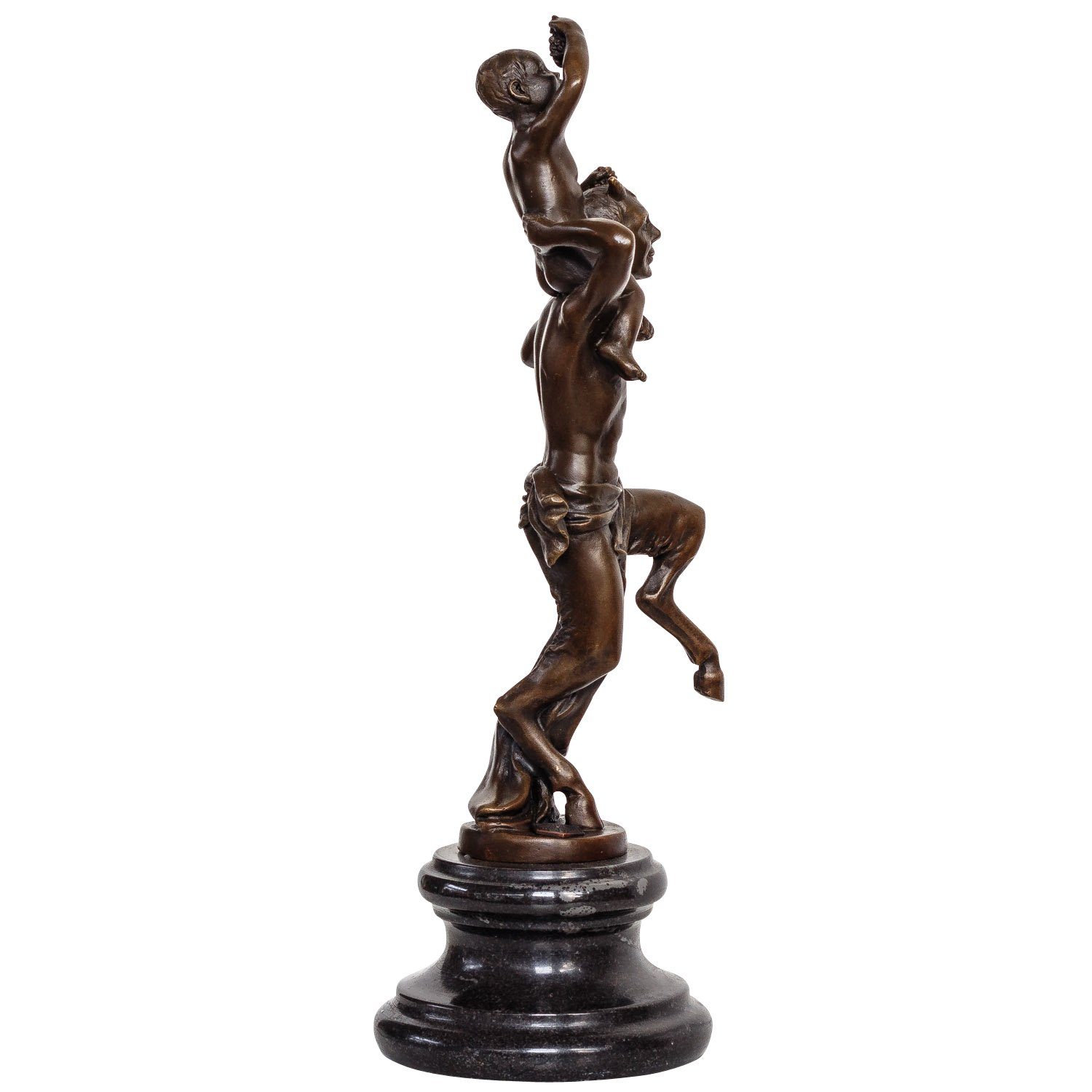 Aubaho Skulptur Bronzeskulptur kleiner Bacchus im Antik-Stil St Bronze Wein Faun Figur