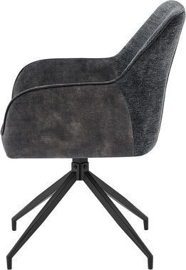 byLIVING Esszimmerstuhl Jacky 2er-Set (Set, 2 St), drehbarer Stuhl mit Taschenfederkern und moderner Stoffkombination