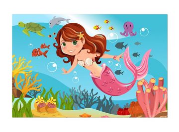 wandmotiv24 Leinwandbild kleine Meerjungfrau, Kinder Motive (1 St), Wandbild, Wanddeko, Leinwandbilder in versch. Größen