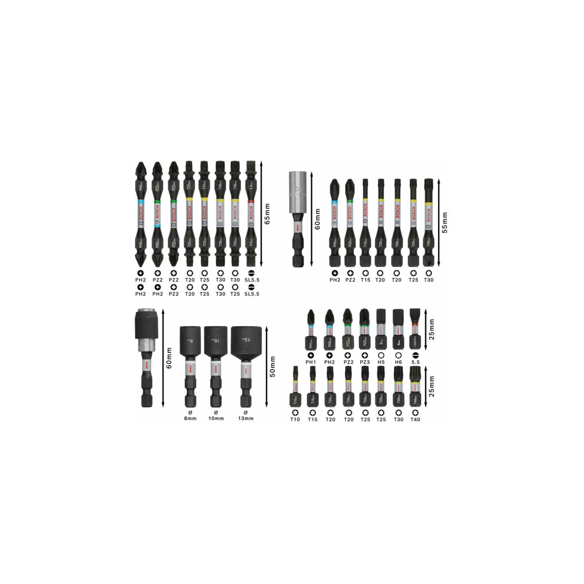 Bosch Professional Bit-Set Bosch PRO Impact Schrauberbit Set, 35-tlg.