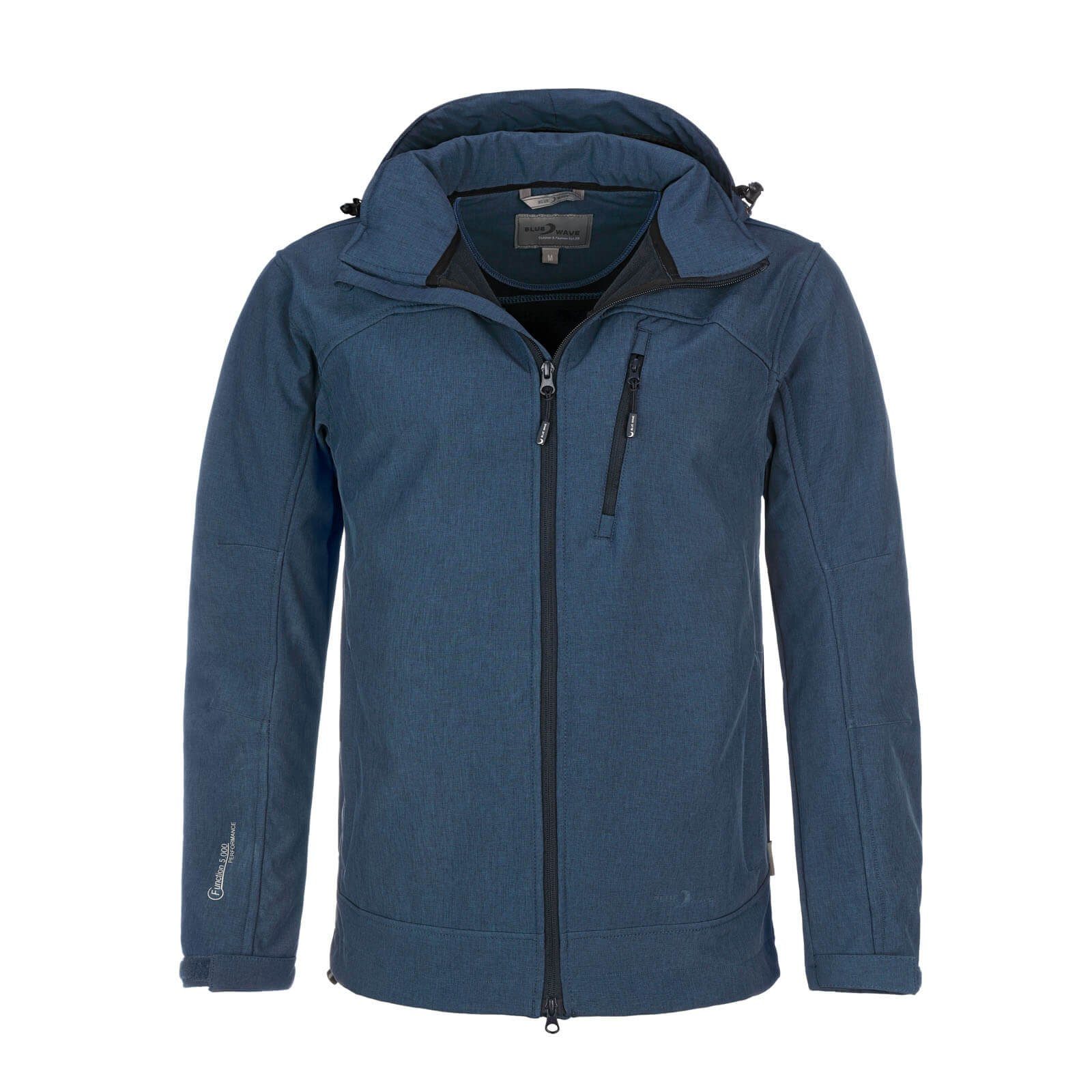 Blue Wave Softshelljacke Herren Outdoor-Jacke Bent - Übergangsjacke Jacke Abnehmbare Kapuze blue nights