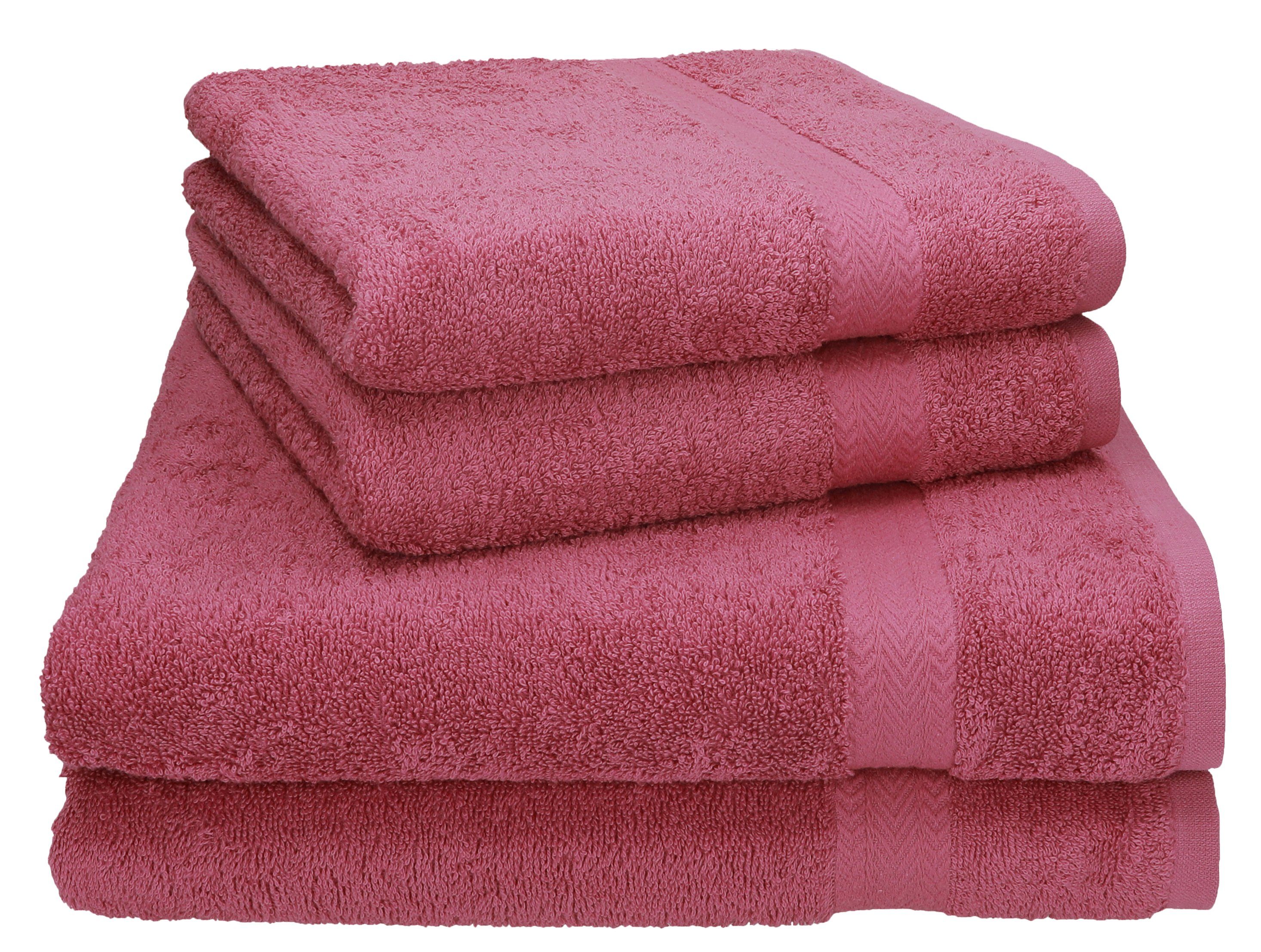 Betz Handtuch Set 4-tlg. PREMIUM 2 Handtücher und 2 Duschtücher, 100% Baumwolle, (4-tlg) beere