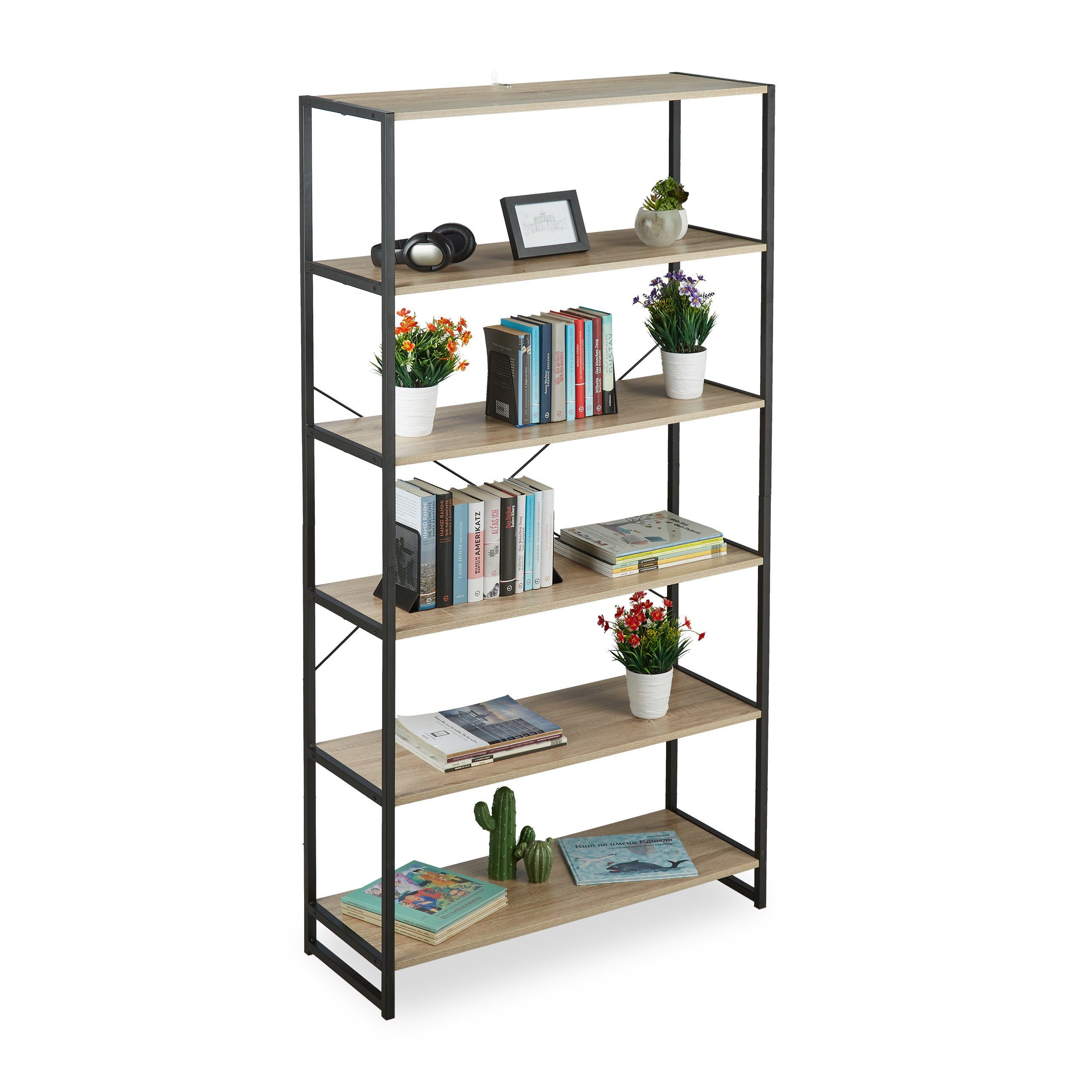 relaxdays Standregal 6 Fächer Industrial günstig online kaufen