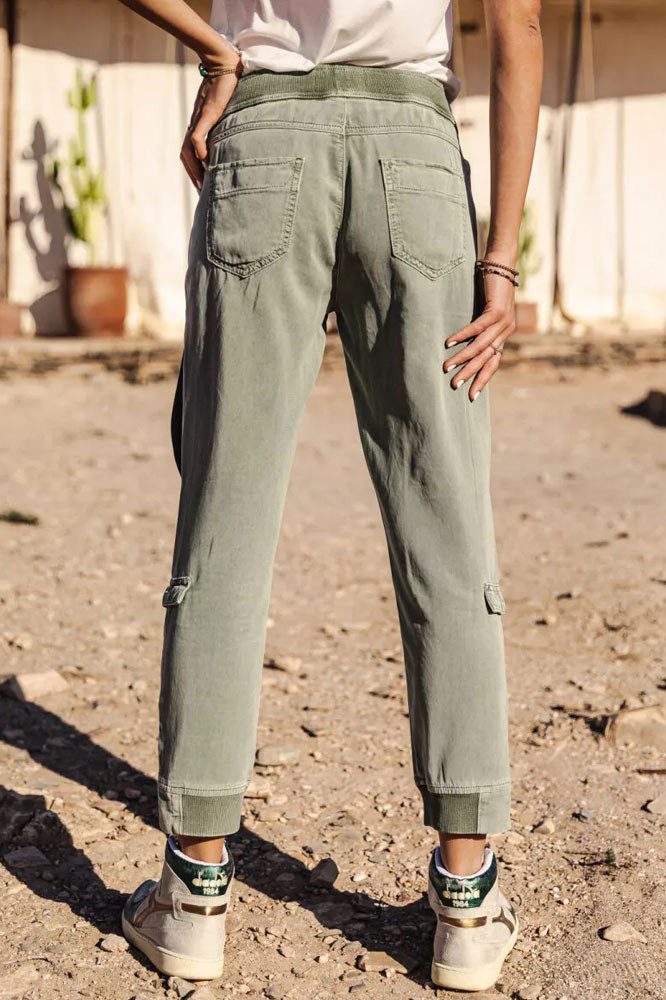 Freeman T. Porter Cargohose Celine Jazz lily pad Elastikbund mit Tunnelzug - leichte sommerliche Hose