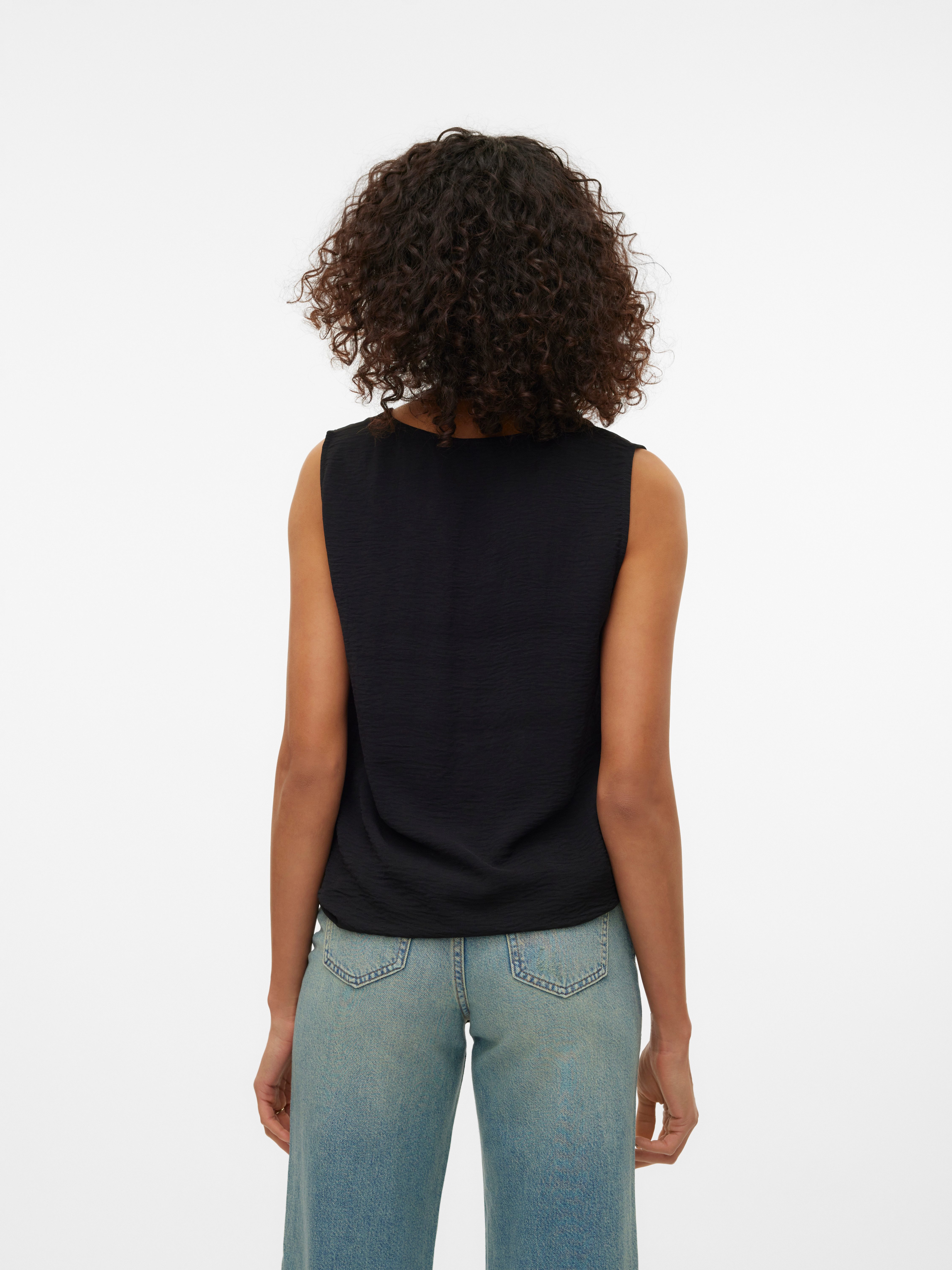 Vero Moda Shirttop VMALVA S/L V-NECK TOP WVN NOOS Kunstfaser, regular fit