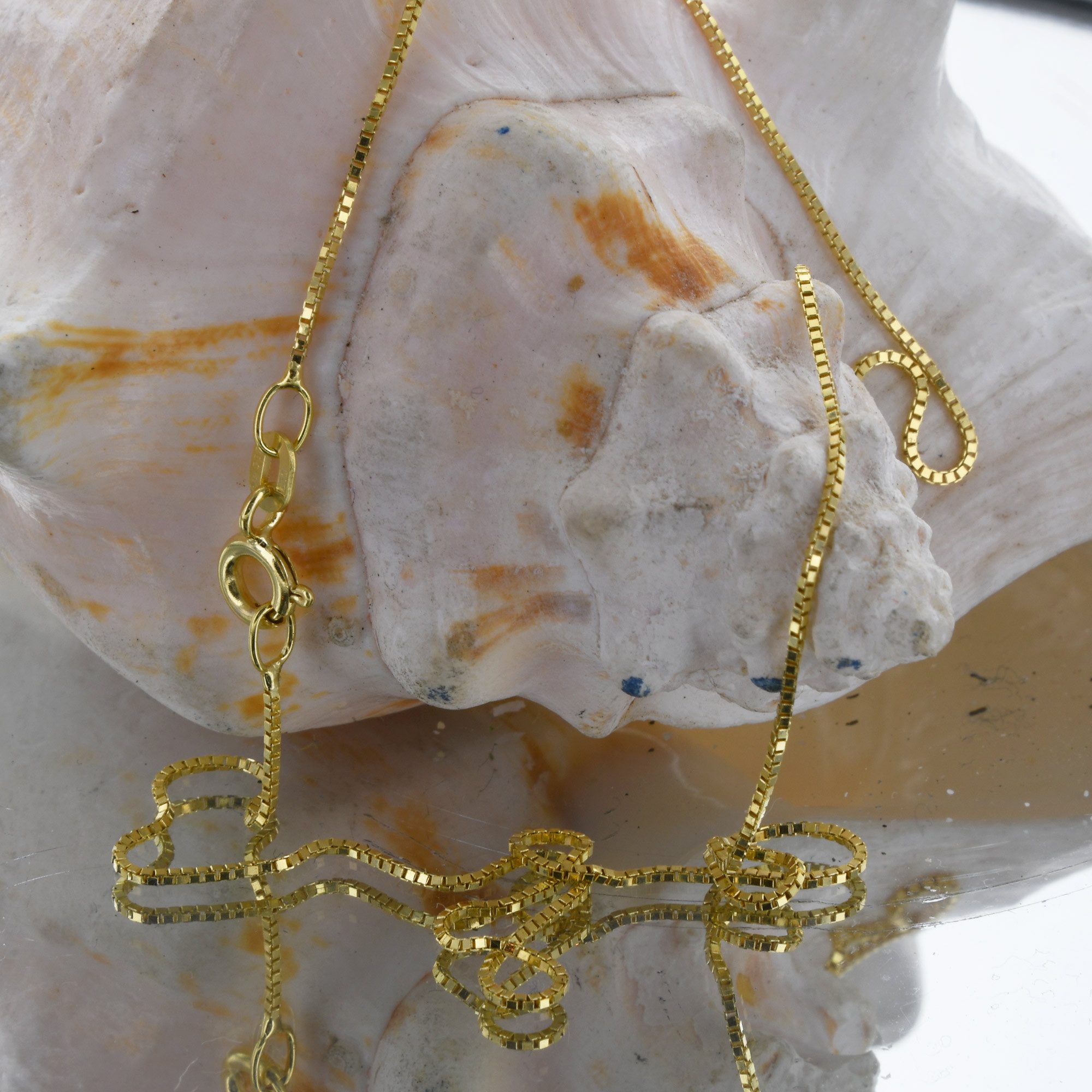HOPLO Goldkette Goldkette Venezianerkette Länge 38cm - Breite 0,7mm - 750-18 Karat Gol