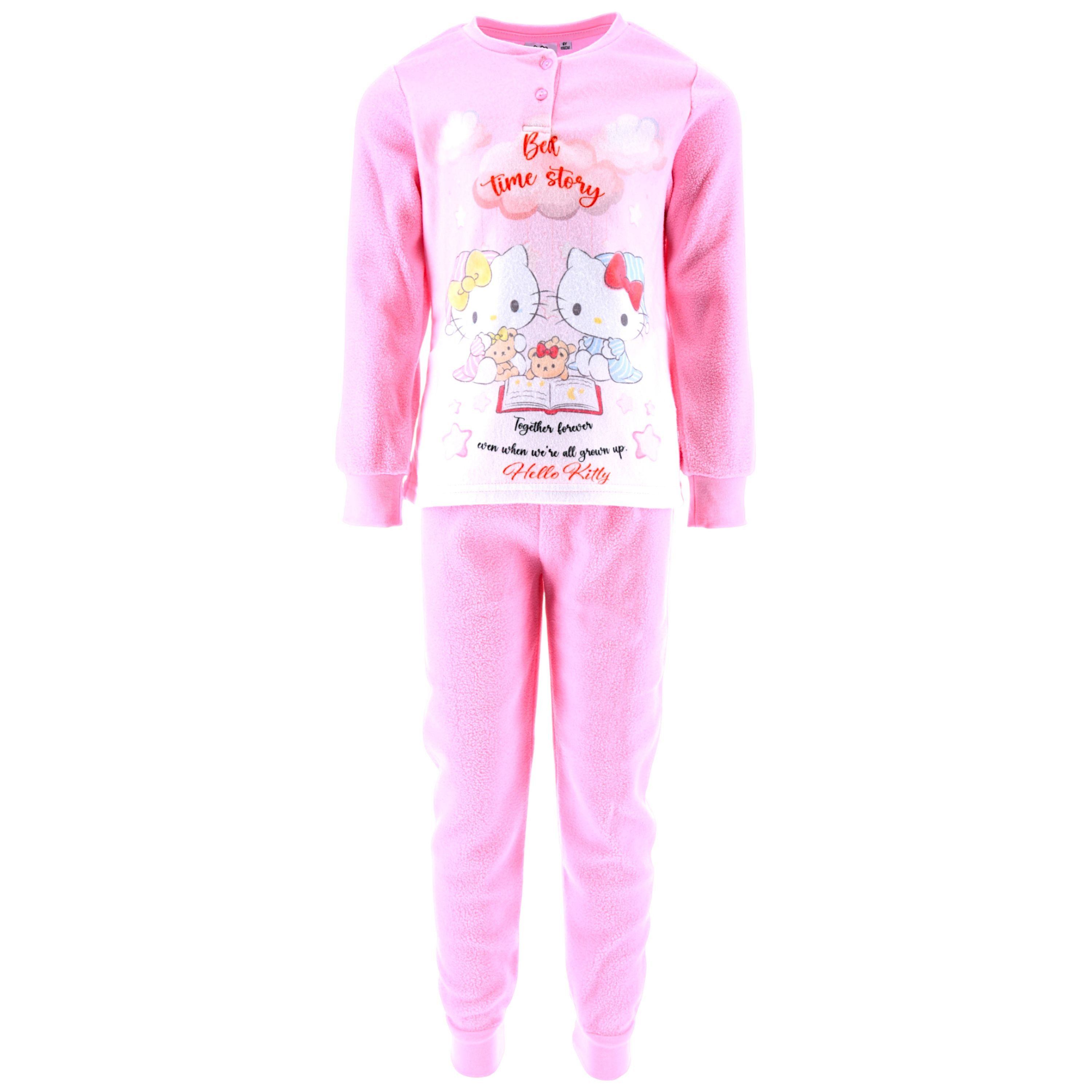 Hello Kitty Schlafanzug In Geschenkverpackung (2 tlg) Mädchen Fleece Pyjama langarm Gr. 98 - 128 cm