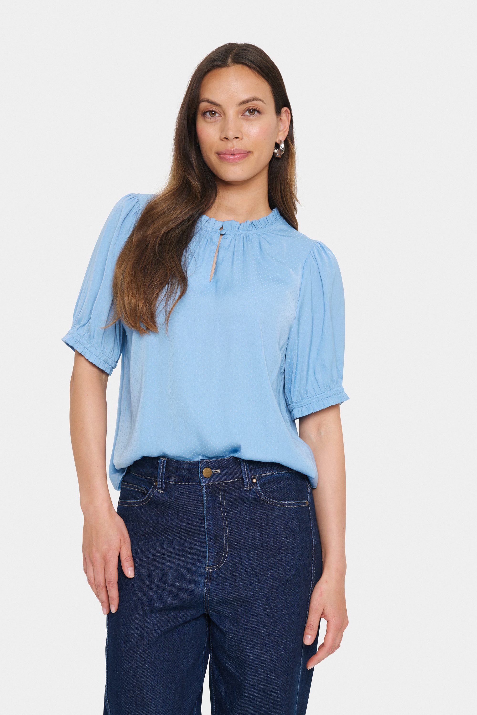 Saint Tropez Kurzarmbluse Kurzarm-Bluse BrianaSZ